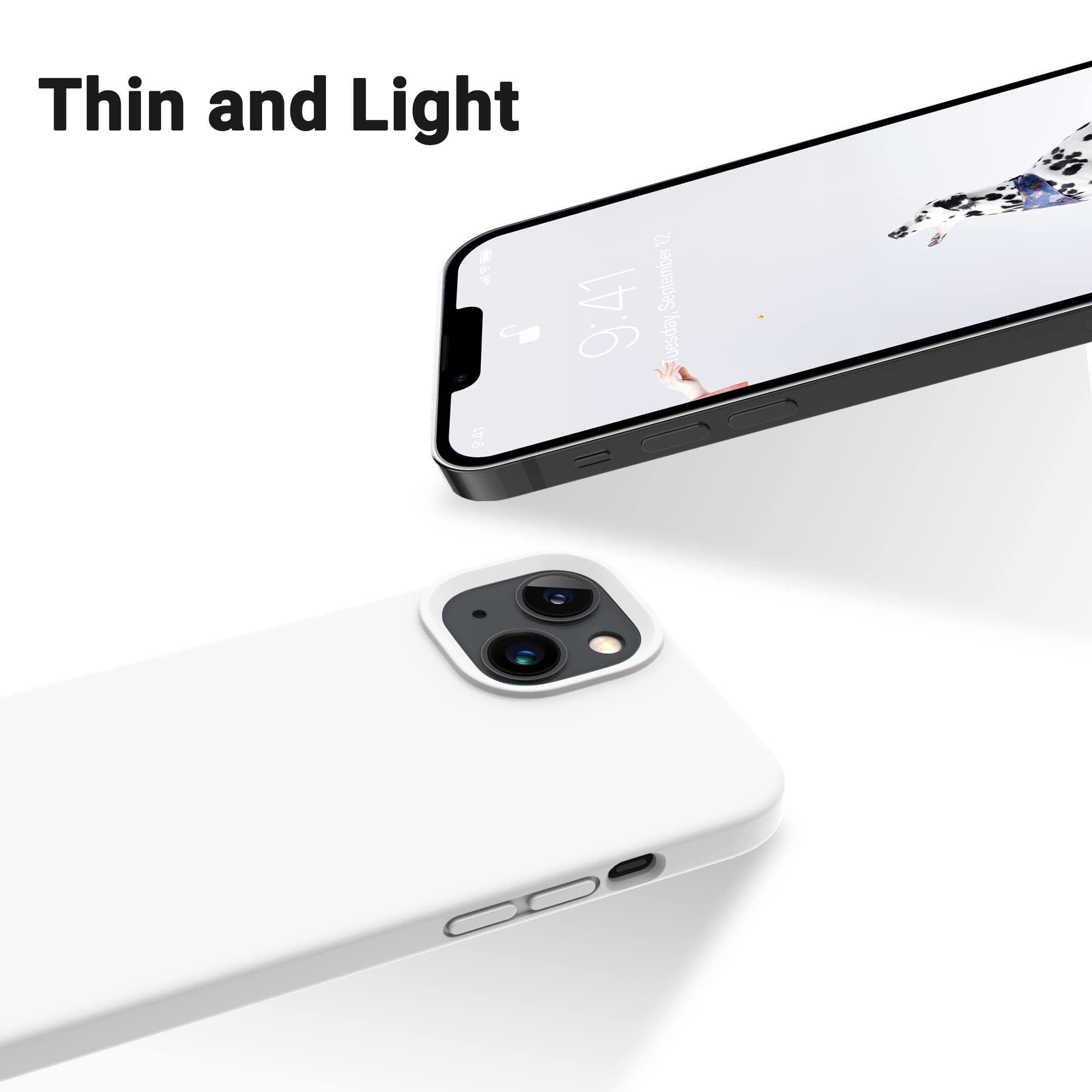 Otofly Designed For Iphone 14 Case, Silicone Shockproof Slim Thin Phone Case For Iphone 14 6.1 Inch (White)