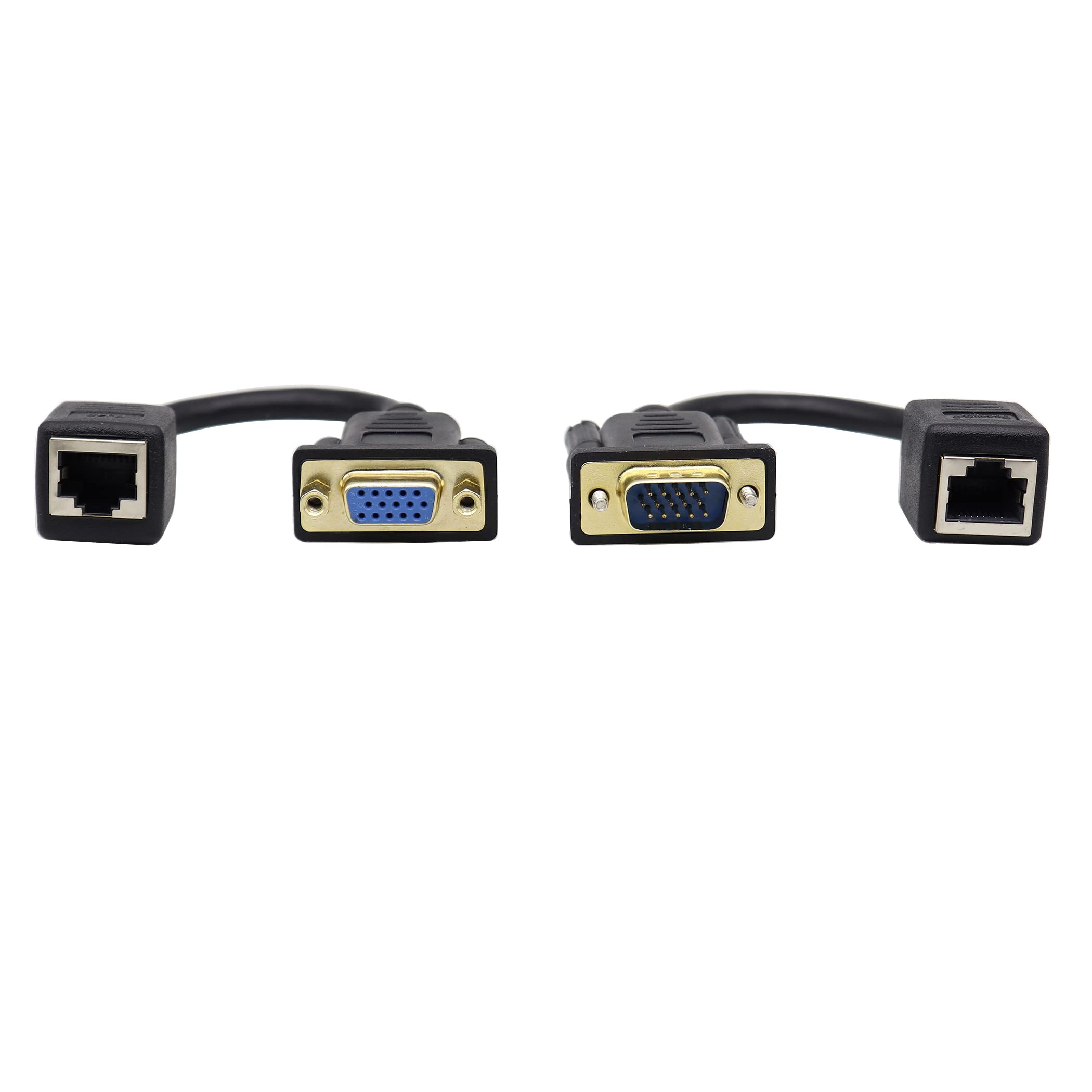 Zuyook Vga To Rj45 Adapter Cable Rj45 To Vga Cable, Vga 15 Pin Port Female&Male To Rj45 Female Cat5/6 Ethernet Lan Console For M