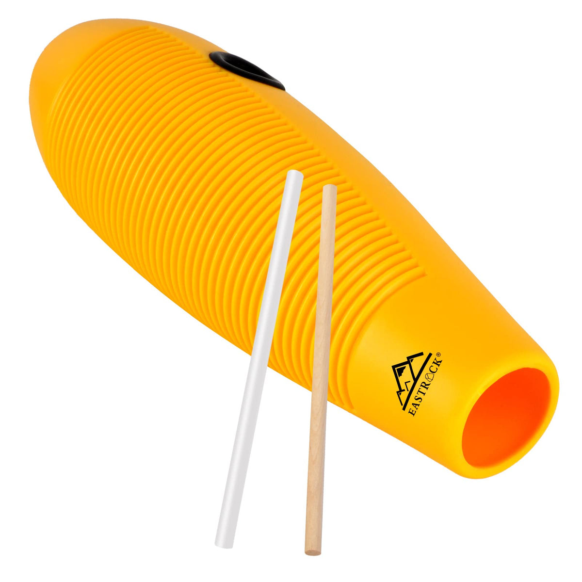EASTROCK Guiro Instrument 3.9''x13'' Fish Shaped Latin Percussion Instrument with 2 Scrapers Yellow Guiro Instrument Musical Tra