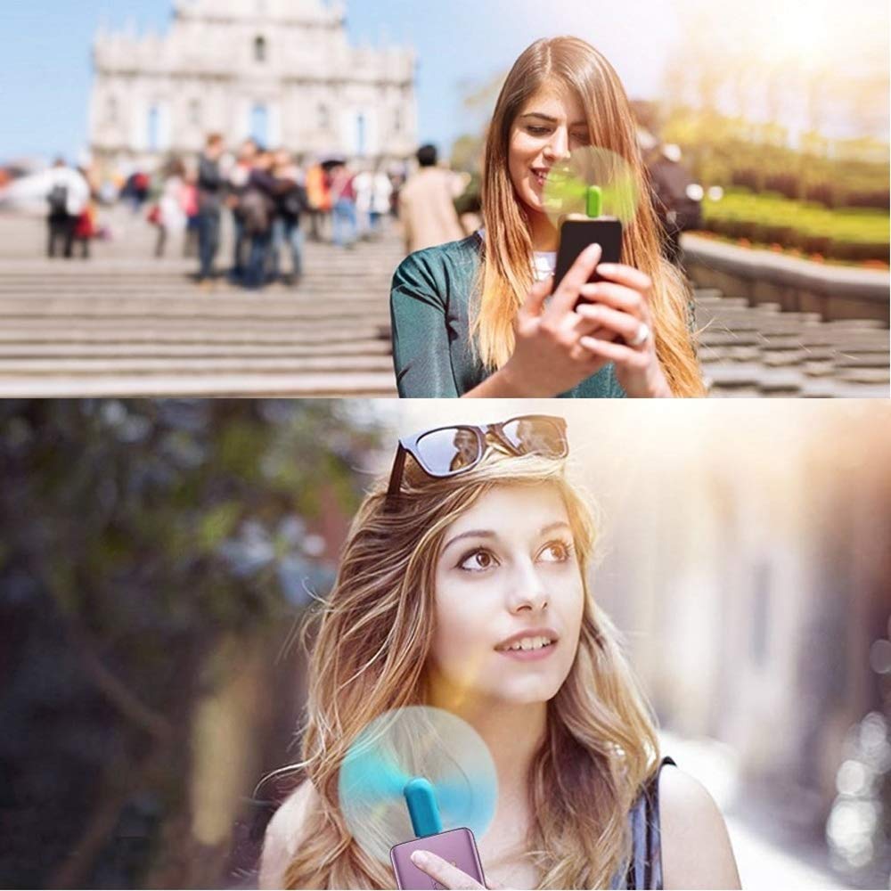 Triifon Personal Mini Usb Fan For Cellphones   4 Pack Portable Cell Phone Fan For Iphone, Small Pocket Fan Travel Fans Plug In M