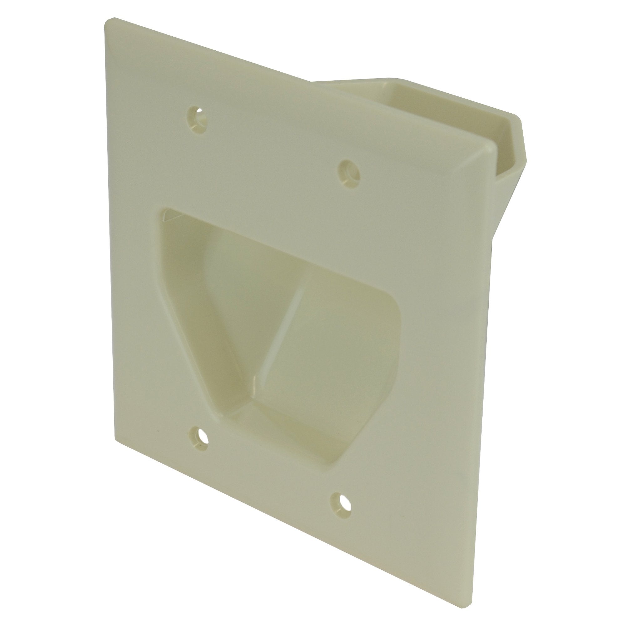 Datacomm 2 Gang Recessed Low Voltage Cable Plate   Lite Almond