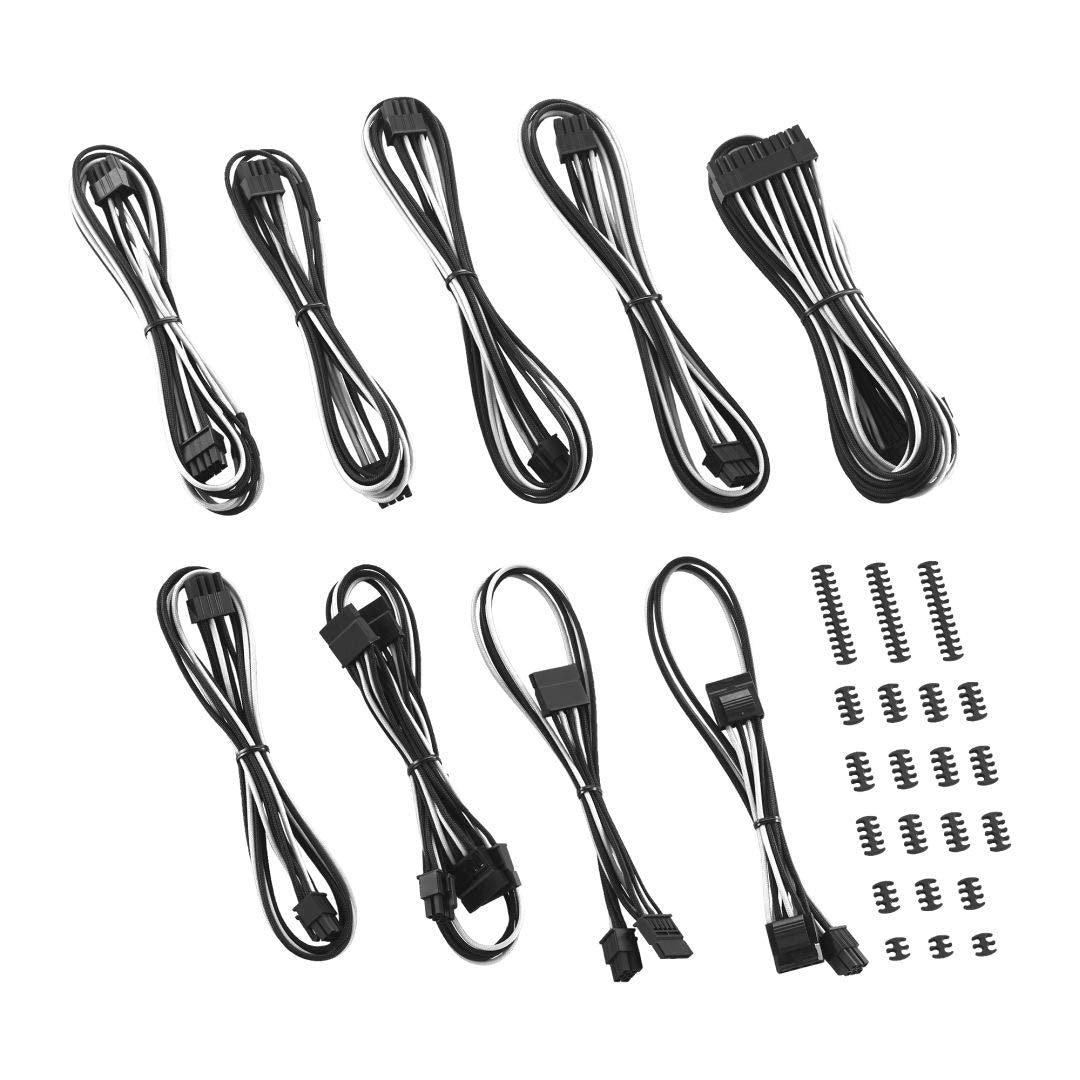 Cablemod Rt Series Classic Modflex Sleeved Cable Kit For Asus/Seasonic/Phanteks Revolt (Black + White)