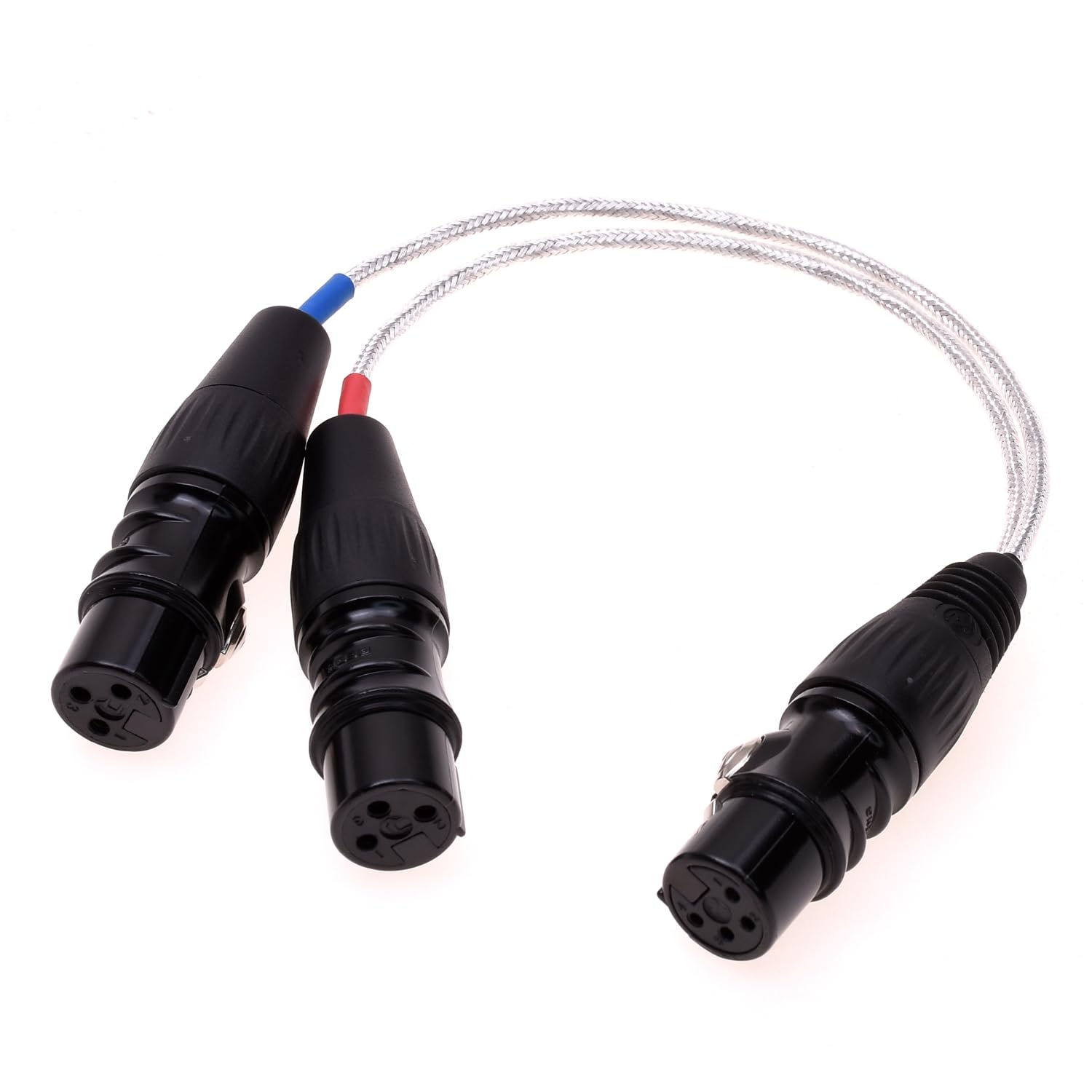 Gagacocc 20Cm Dual 3Pin Xlr Female To 4Pin Xlr Female Balanced Audio Headphone Adapter