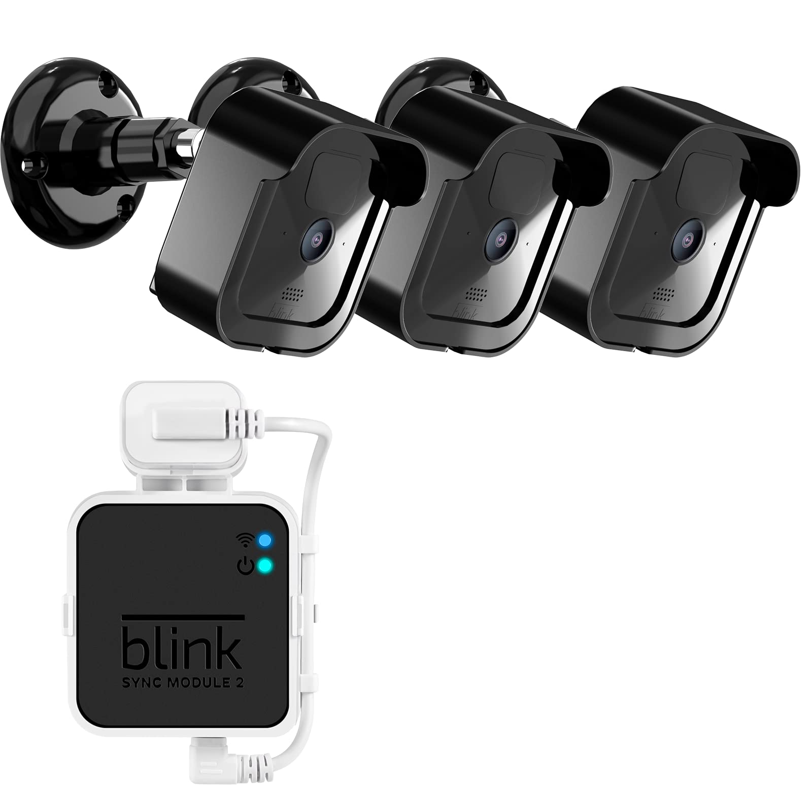 Sonomo Blink Outdoor Camera Wall Mounts (3Rd Gen) 3Pcs, Weatherproof Protective Cover With Blink Sync Module 2 Outlet Mount For Blink Outdoor Indoor Security System Accessories (Outdoor Black)