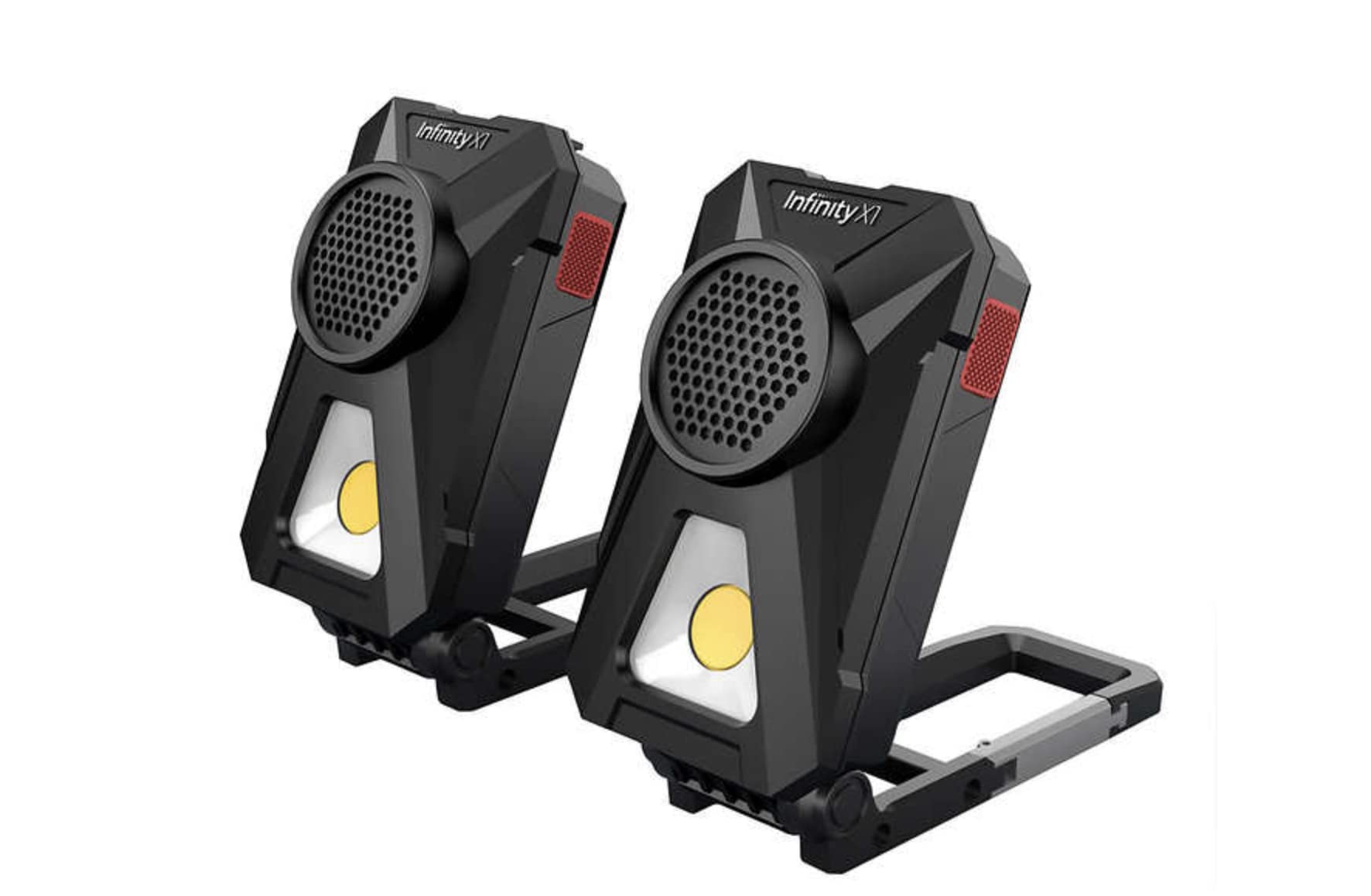 Infinity X1 Stereo, Wireless, Rechargeable 700 Lumens Worklight With Bluetooth Speakers 2 Pack