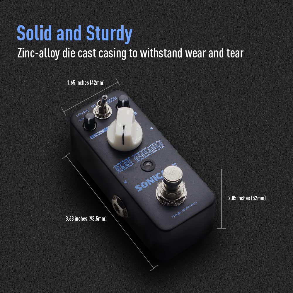 Sonicake Overdrive Pedal Overdrive Guitar Pedal Guitar Effects Pedal Vintage Dumble Blues Analog Blue Skreamer True Bypass