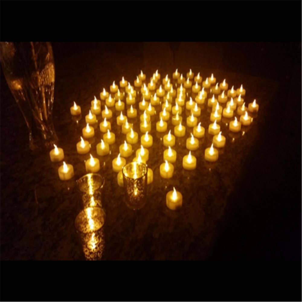 Agptek Timer Function, Pack Of 24 Flameless Led Candles, Includes Cr2032 And Battery Replaceable, Warm Yellow, Pack Of 24 Flicke