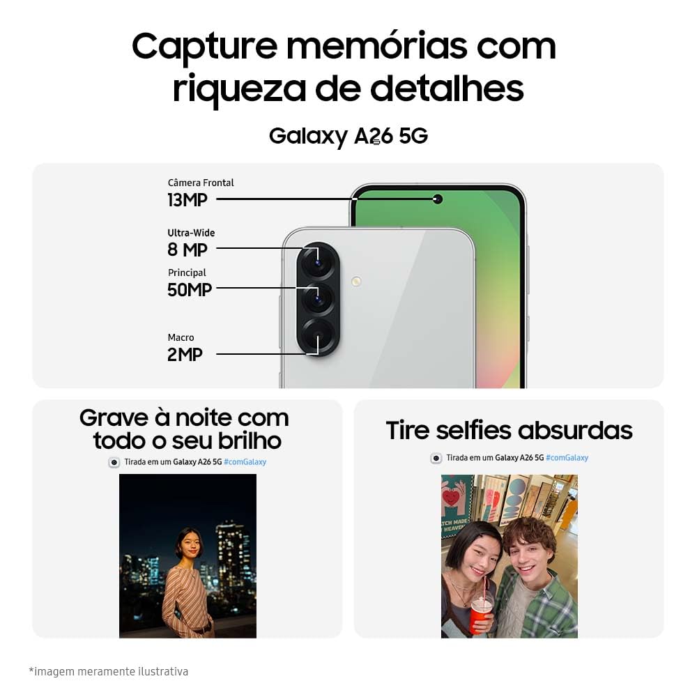 Samsung Galaxy A26 5G With Ai | 256Gb, 8Gb, Dual Sim | 6.7 120Hz Amoled, Ip67 Water Resistant, Android 15 | International Model