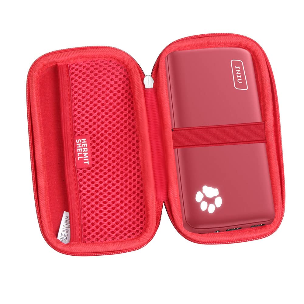 Hermitshell Hard Travel Case For Iniu Portable Charger 10000Mah Power Bank [2022 Version] (Red)