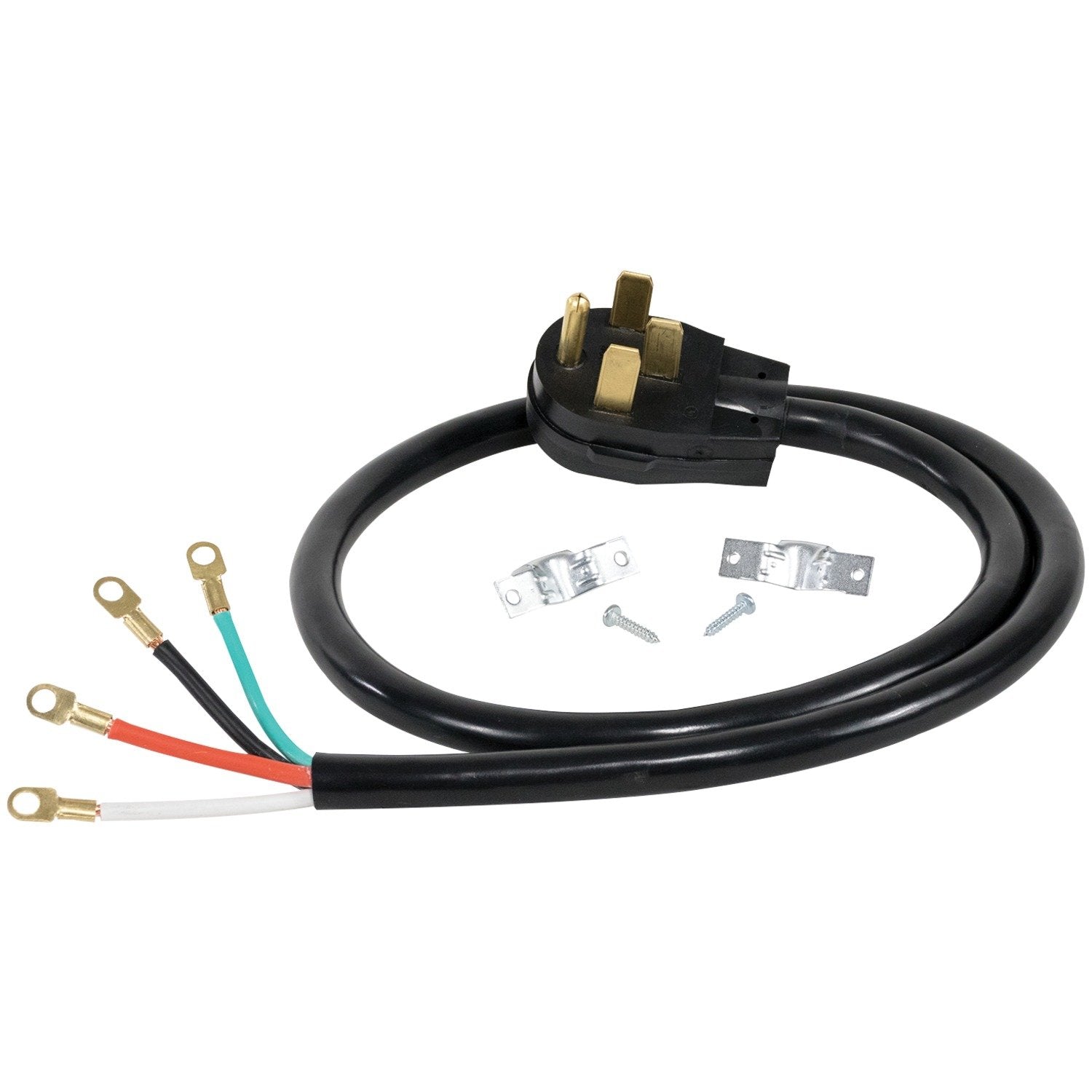 Certified Appliance Accessories 50 Amp Appliance Power Cord, 4 Prong Range Cord, 4 Wires With Eyelet Connectors, 5 Feet, Copper