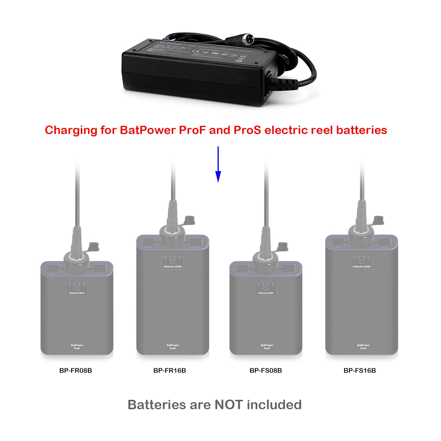 Batpower 65W Prof Electric Fishing Reel Battery Charger Power Supply Compatible For Daiwa Bm2300 Lb3100 Bm2600 Bm2900 Bm3200 Bm3