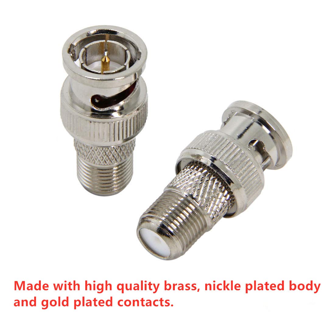 F To Bnc Connector, 2 Pack Bnc Male To F Female Coax Adapter 75 Ohm, Rg6, Rg59 Connector For Scanner And Camera, Cannot Be Used On Tvs, Antennas Or Computers