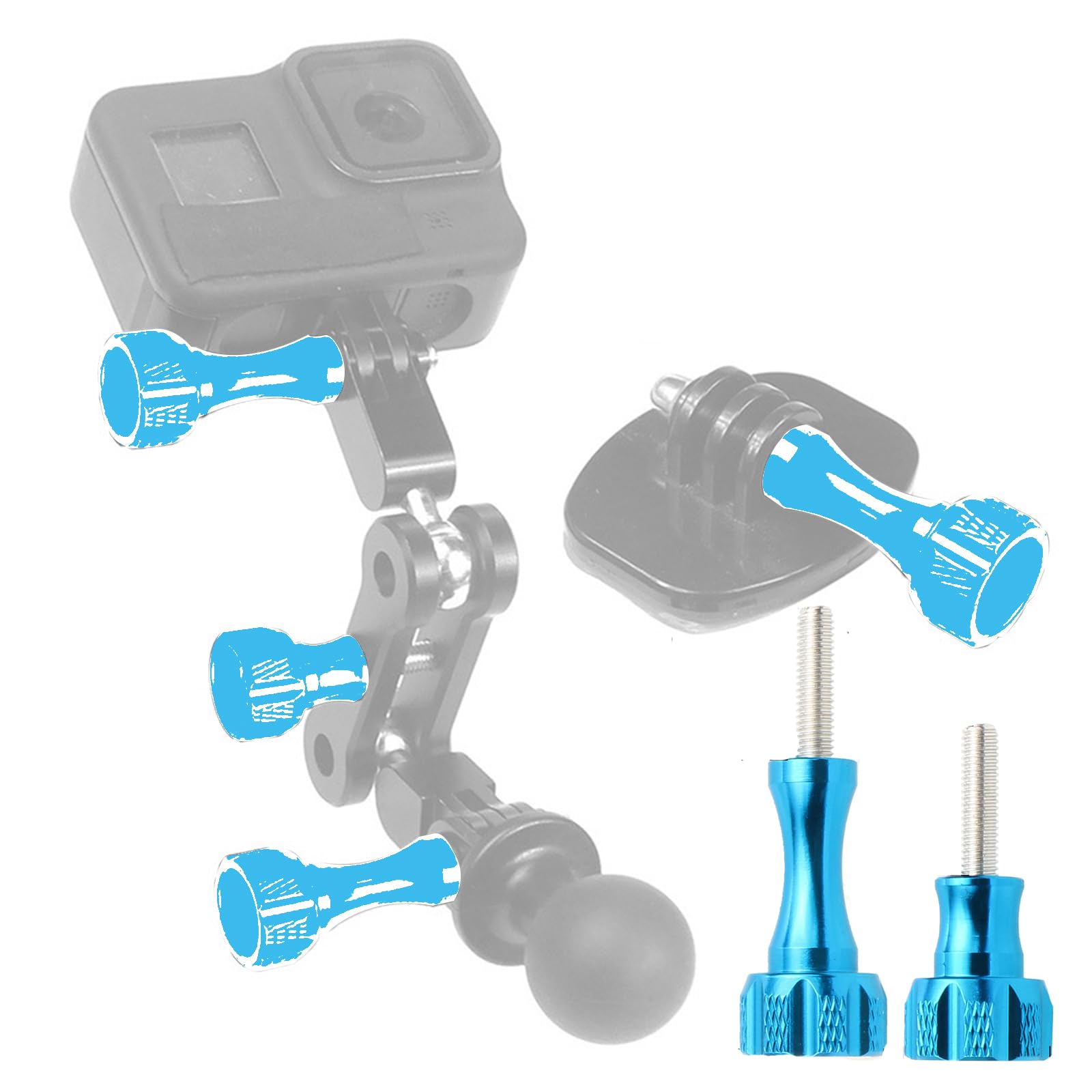 4Pc Aluminum Alloy Thumbscrews For Gopro Hero 11 10 9 8 7 6 5 4 3+, Insta360 One X3 X2 X Rs R Go 2 And Dji Osmo Action 2 3, Stan