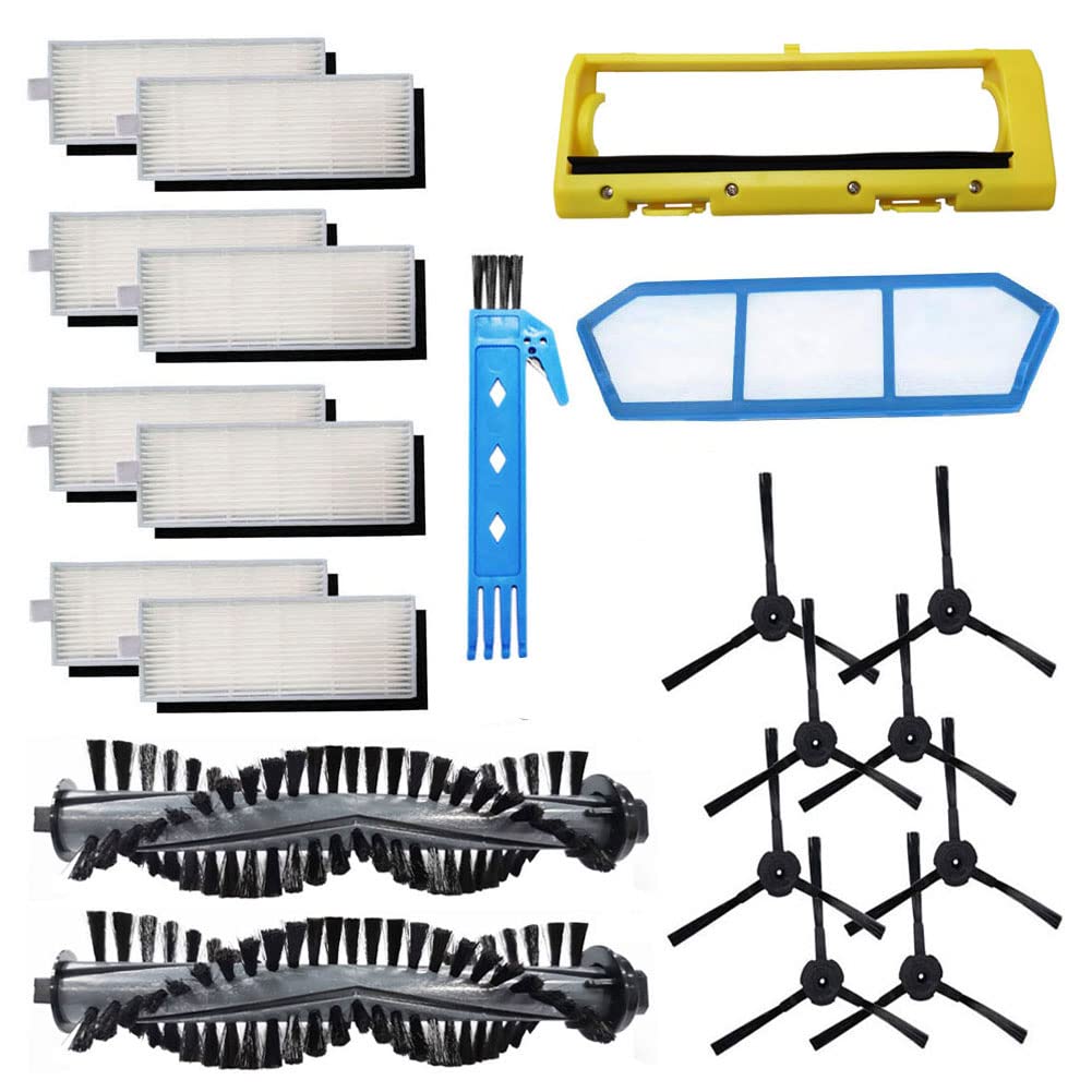 Theresa Hay Replacement Accessories kit for ILIFE A4s Robot Vacuum Cleaner Parts, Main Brush Hepa Filters Side Main Roller Brush