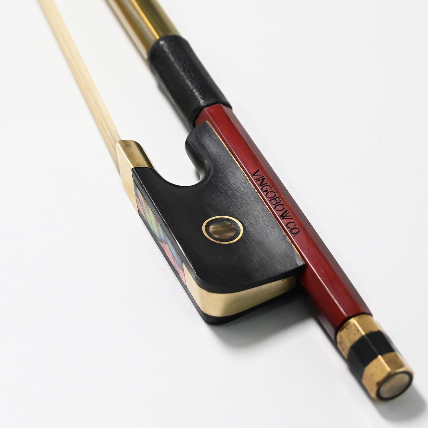 Pernambuco Stick Cello Bow 4/4 Size Vingobow 420C Full 4 4 Concert Level Brass Alloy Fitted Parisian Eyes Ebony Frog Well Balanc