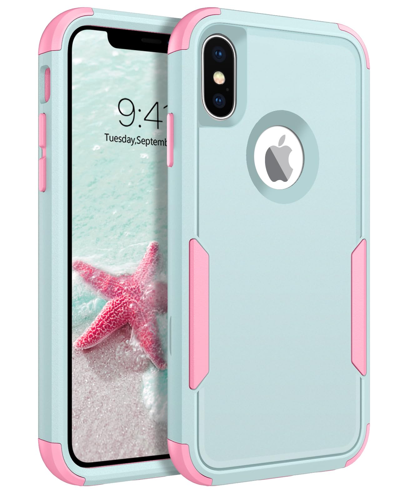 Bentoben For Iphone X Case, Iphone Xs Case, 3 In 1 Heavy Duty Rugged Hybrid Hard Pc Soft Tpu Bumper Shockproof Non Slip Protecti
