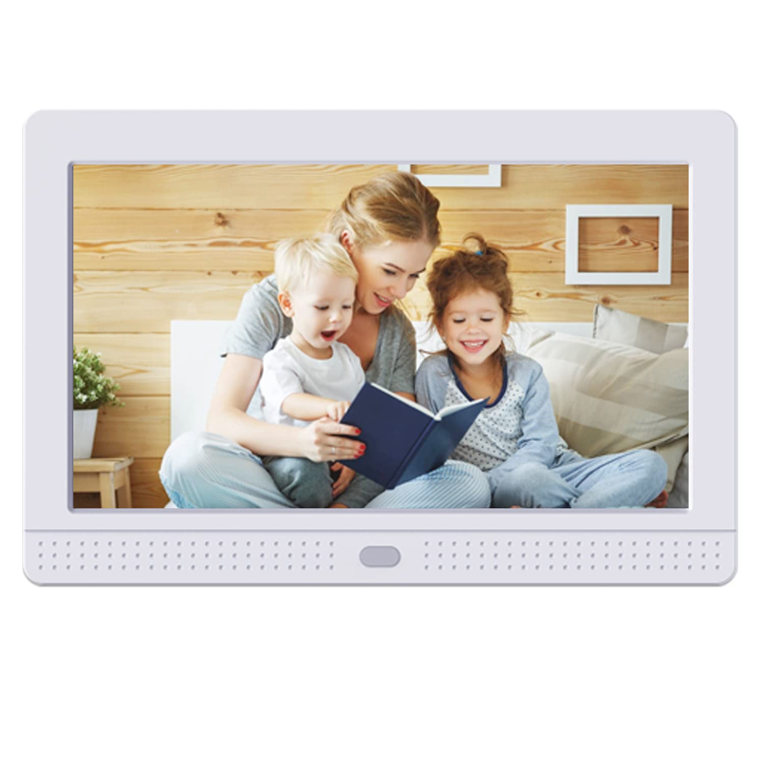 1280X800 Digital Photo Frame 16:9 Ips Screen Photo Auto Rotate, Background Music, Support 1080P Videos, Auto On/Off, Calendar, A
