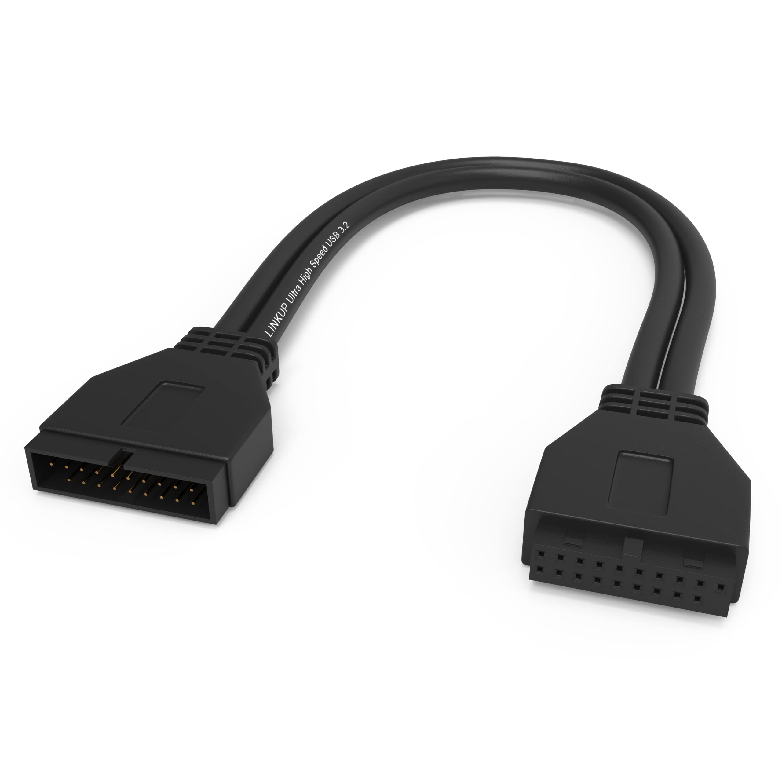 Linkup   Usb 3.2 Gen 2 (Usb 3.1) Internal Adapter 20 Pin Motherboard Header Male To Female 10Gbps For Pc Usb A Ports   Straight Type   Black 24Cm