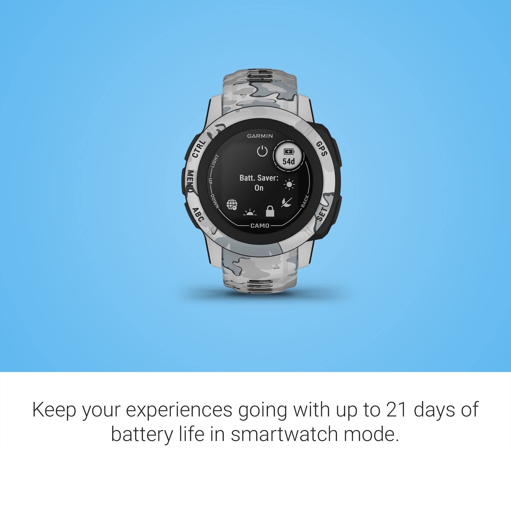 Garmin Instinct 2S, Camo Edition, Smaller Sized Rugged Outdoor Watch With Gps, Built For All Elements, Multi Gnss Support, Tracb