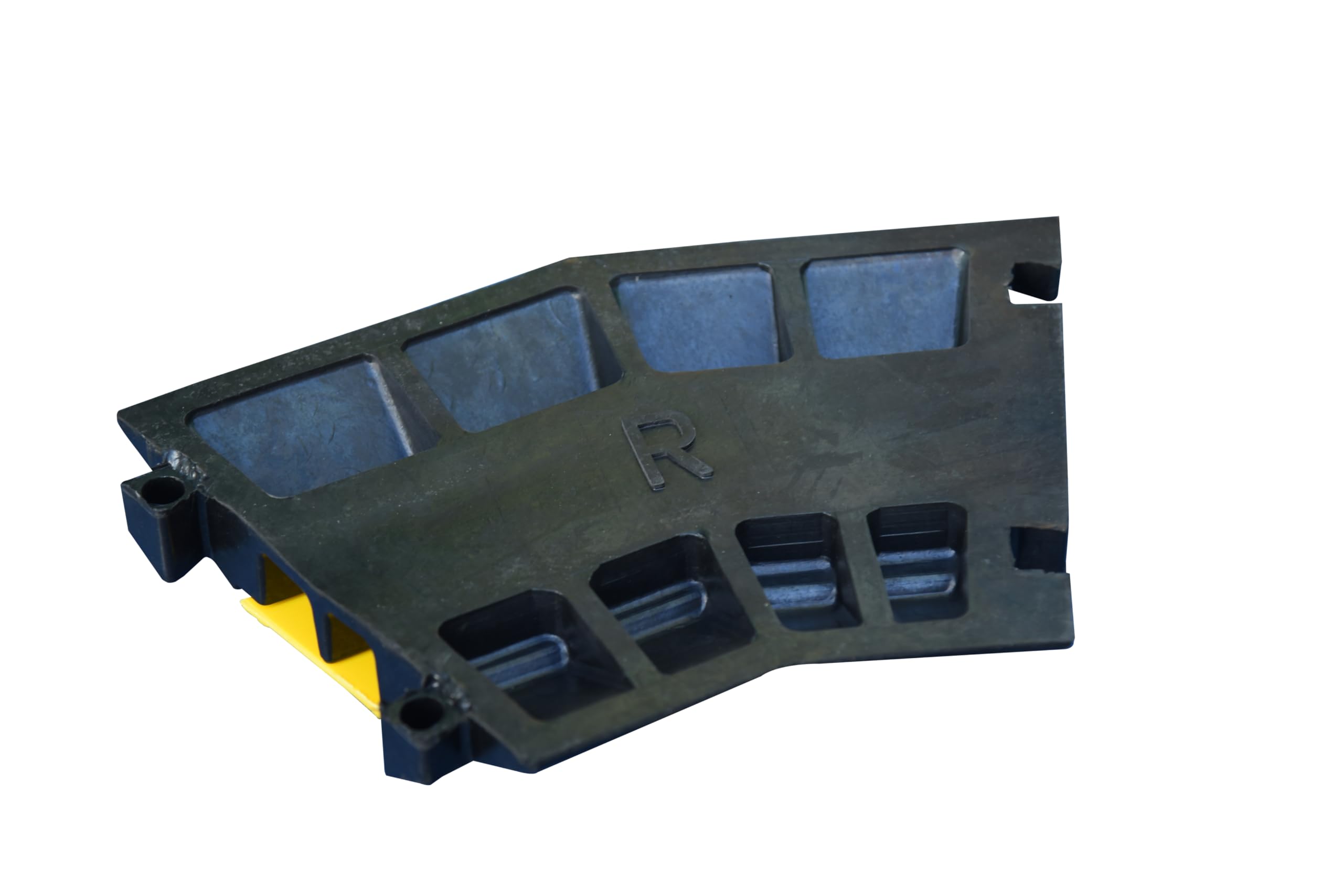 Kable Kontrol Atlas Heavy Duty Cable Protector   45 Degree Right Turn   2 Channel   Cp9987 Compatible   Black & Yellow   Speed B