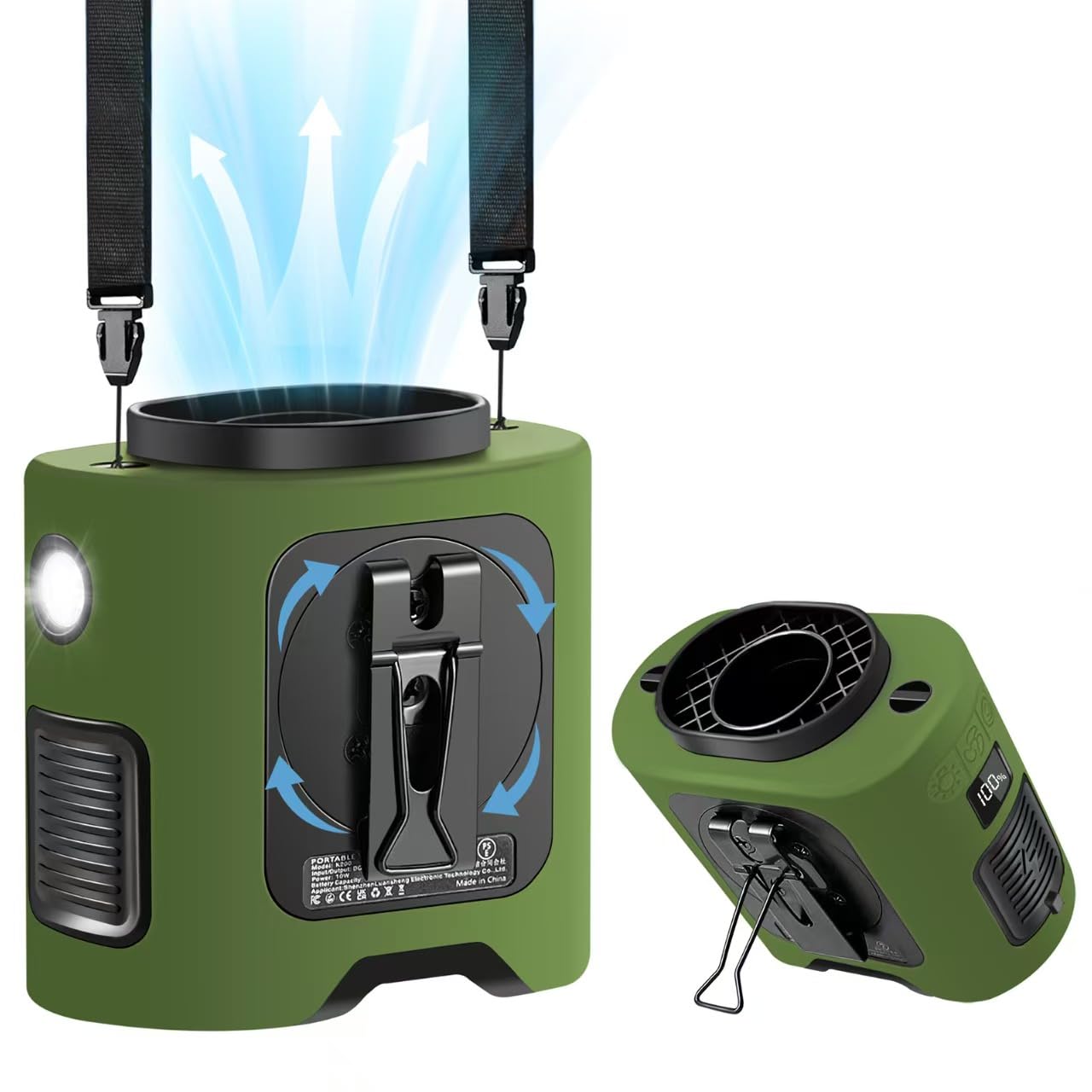 StyCooLife 14500mAh Portable Waist Fan Clip on, 67H Cooling, 5 Speeds Rechargeable Personal Belt Shirt Fan Wearable with Rotatab