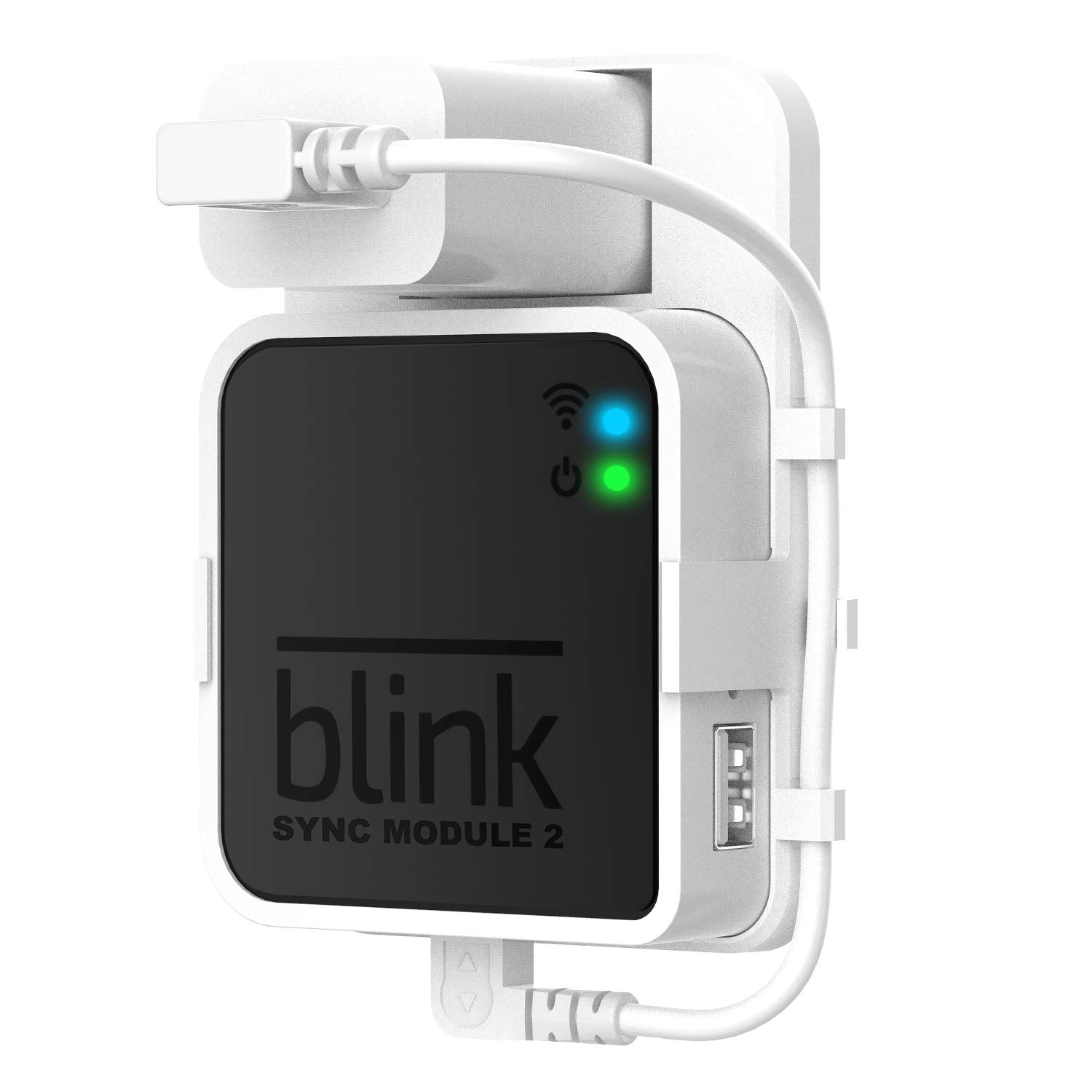 Outlet Wall Mount For Blink Sync Module 2, Mount Bracket Holder For Bink Ourdoor Indoor Camera Security With No Messy Easy To Mo