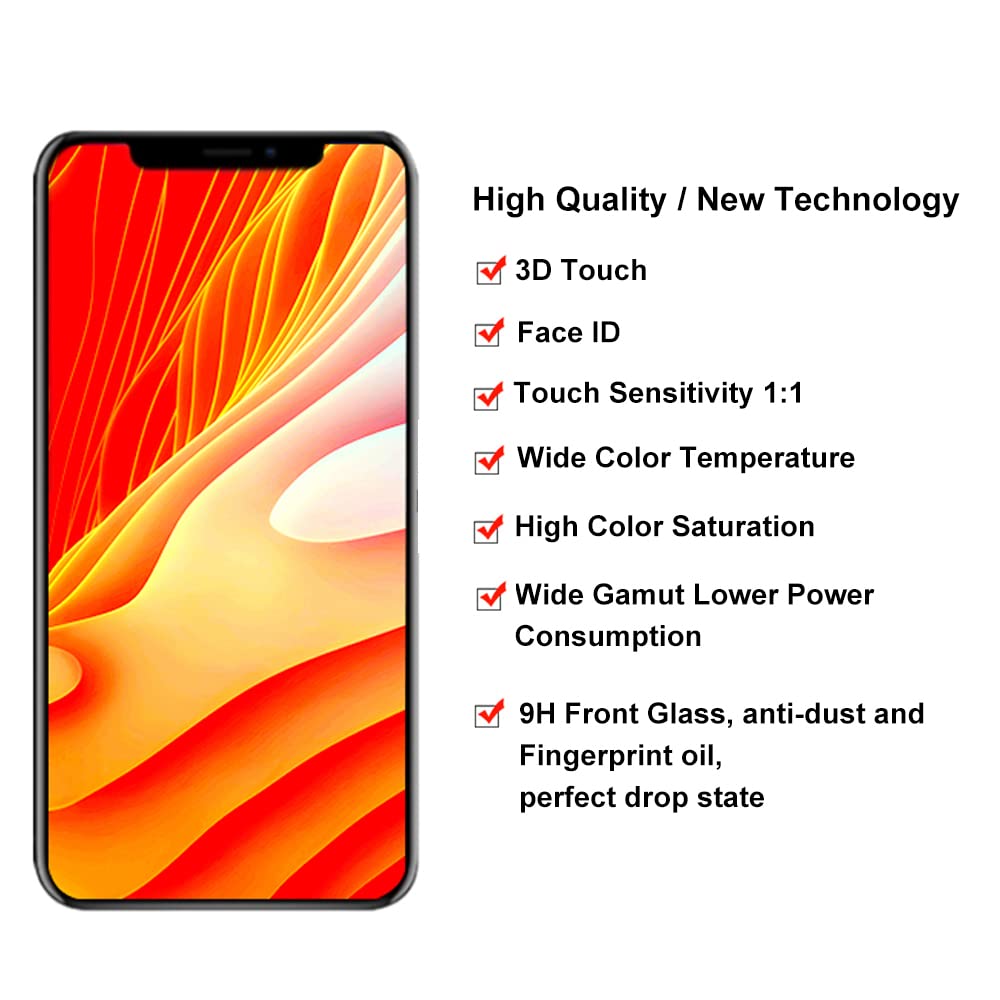 For Iphone Xs Max Screen Replacement 6.5 Inch Lcd Touch Screen Display Digitizer Repair Kit Assembly With Complete Repair Tools