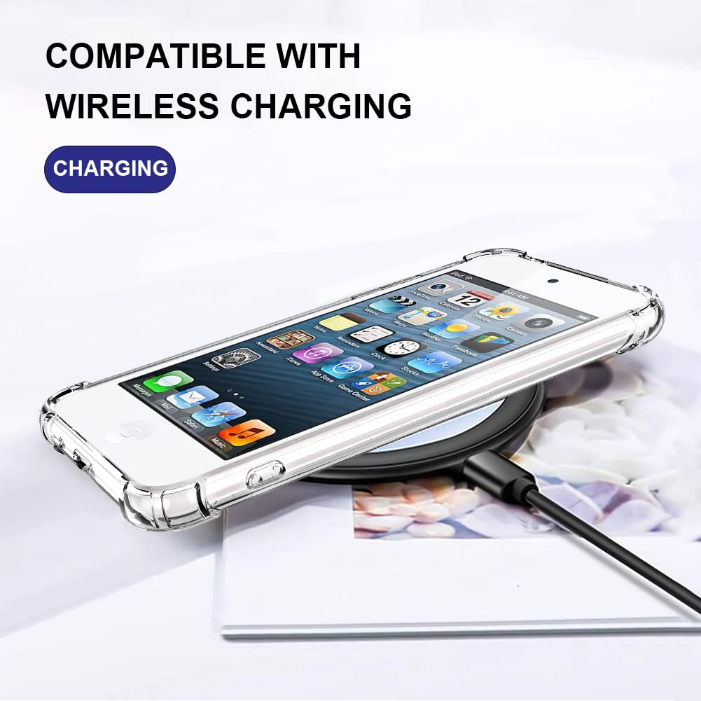 Ook Compatible With Ipod Touch5/6/7 Generation Case Ring Holder For Girls Woman,Soft Tpu Bumper Pc Back Shockproof Protective Ca