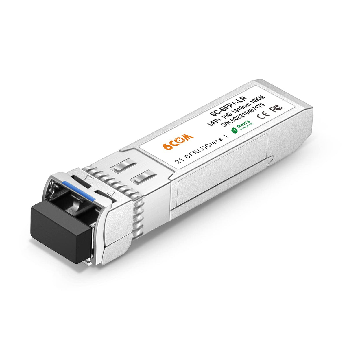 6Com 10Gbase-Lr Sfp+ Transceiver, 10G Lc Single Mode Module For Cisco Sfp-10G-Lr, Meraki Ma-Sfp-10Gb-Lr, Ubiquiti Uf-Sm-10G, Mik