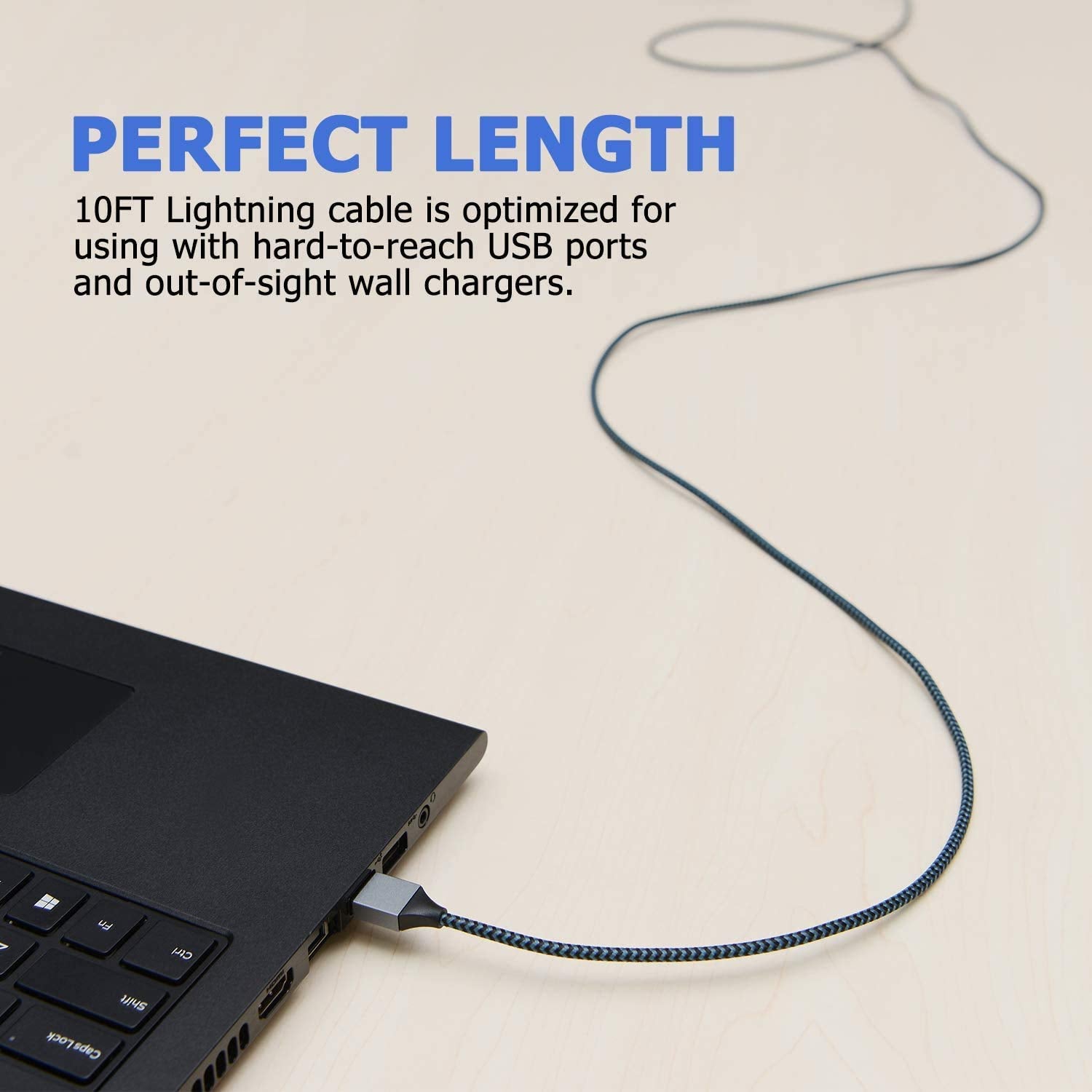 Iphone Charger, Sundix 3Pack 9Ft Lightning Cable Iphone Charger Cable Nylon Braided Charging Cord Compatible Iphone 14/13/12/12P