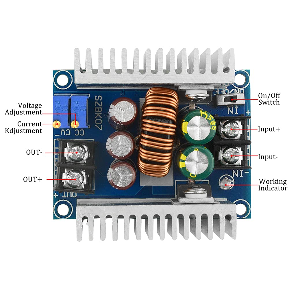 XINGYHENG 2Pcs 20A 300W Buck Converter Module DC 6-40V to 1.2-36V Adjustable Voltage Current with Short Circuit Protection