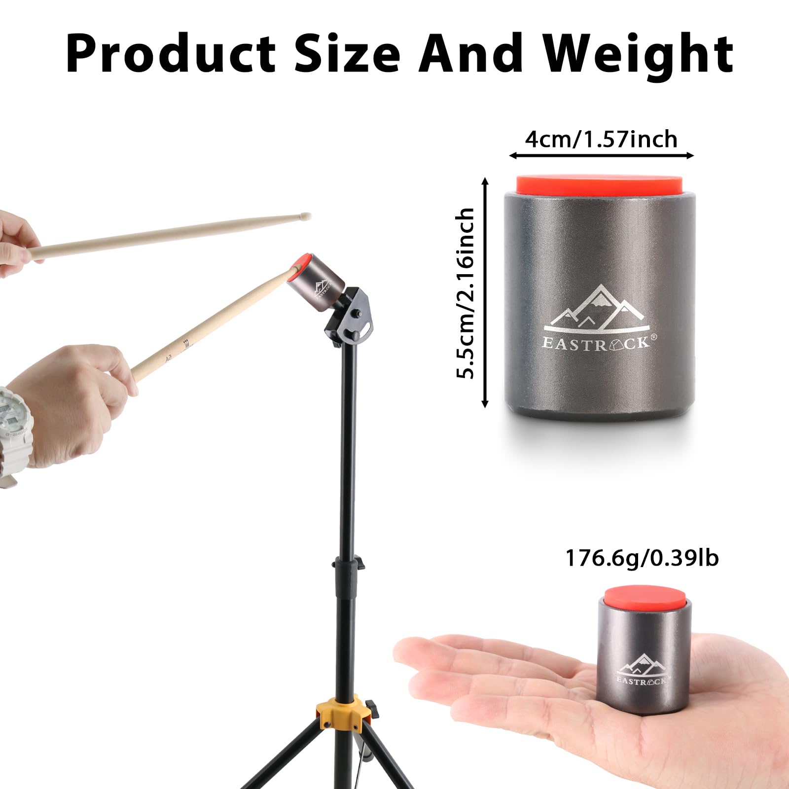 Eastrock Mini Practice Drum Pad Without Stand, 2.16 Inches Silent Drum Pad, Silicone Dumb Drum For Beginners (Gray)