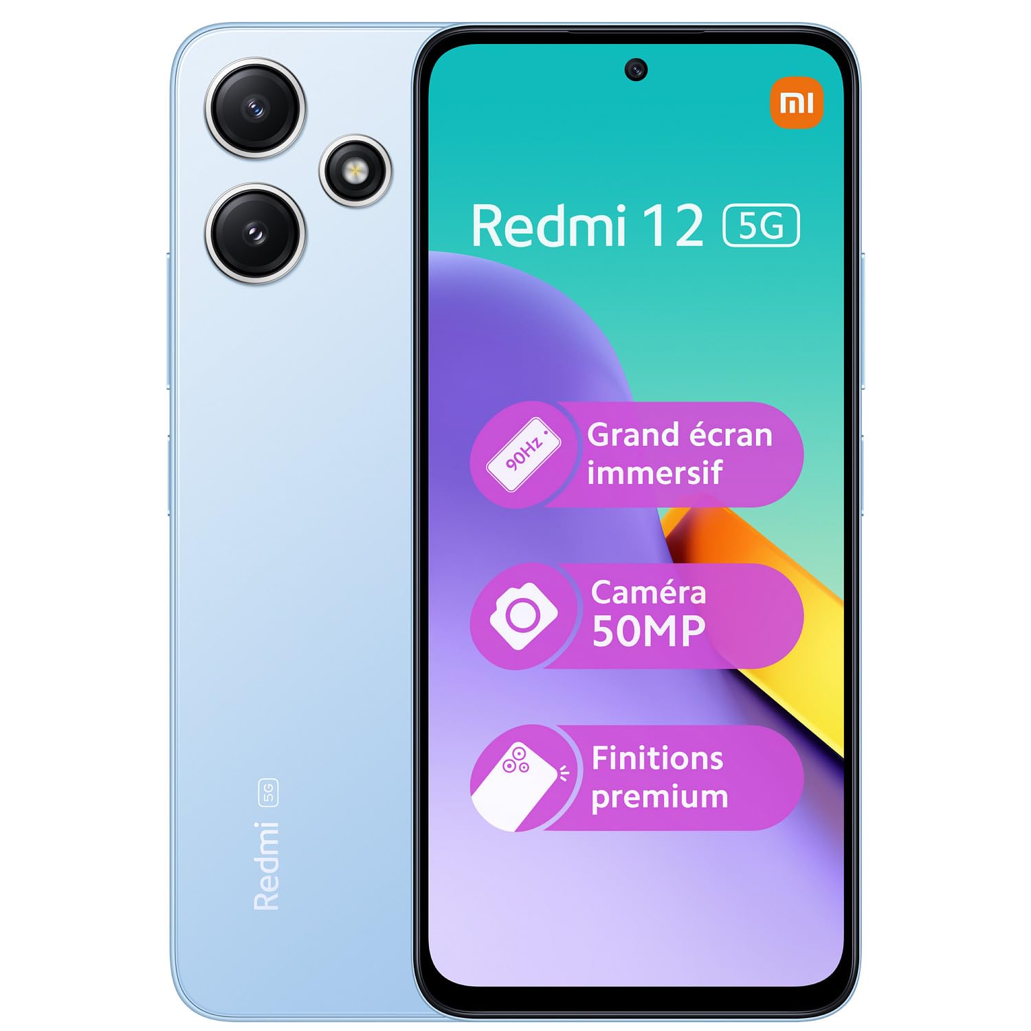 Redmi Xiaomi 12 5G + 4G Lte (for Tmobile Mint Tello Global)Global Unlocked 6.79 50mp Triple Camera (Sky Blue, 128Gb + 4Gb)