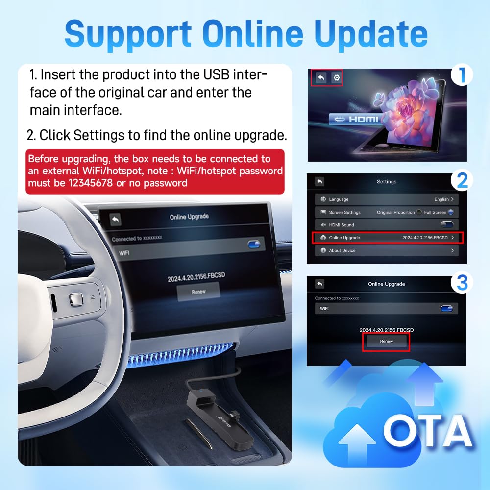Carlinkit Firedrive Link - Convert Wired Carplay To Hdmi For Fire Tv Stick Streaming, Car Entertainment Solution, Compatible Wit