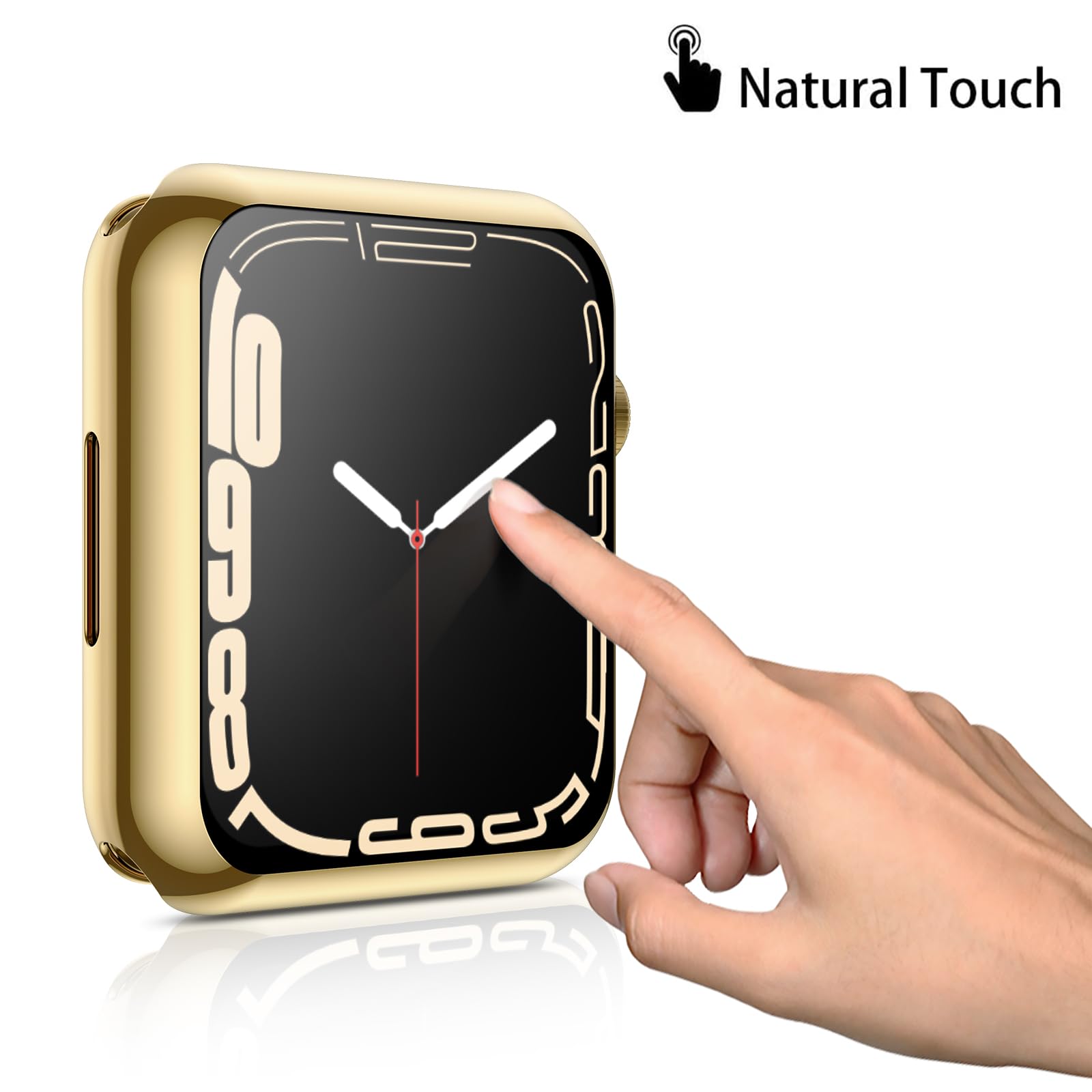 Julk [2 Pack] Case With Screen Protector For Apple Watch Series 9/8/7 45Mm, Slim Guard Bumper Full Coverage Soft Tpu Protective