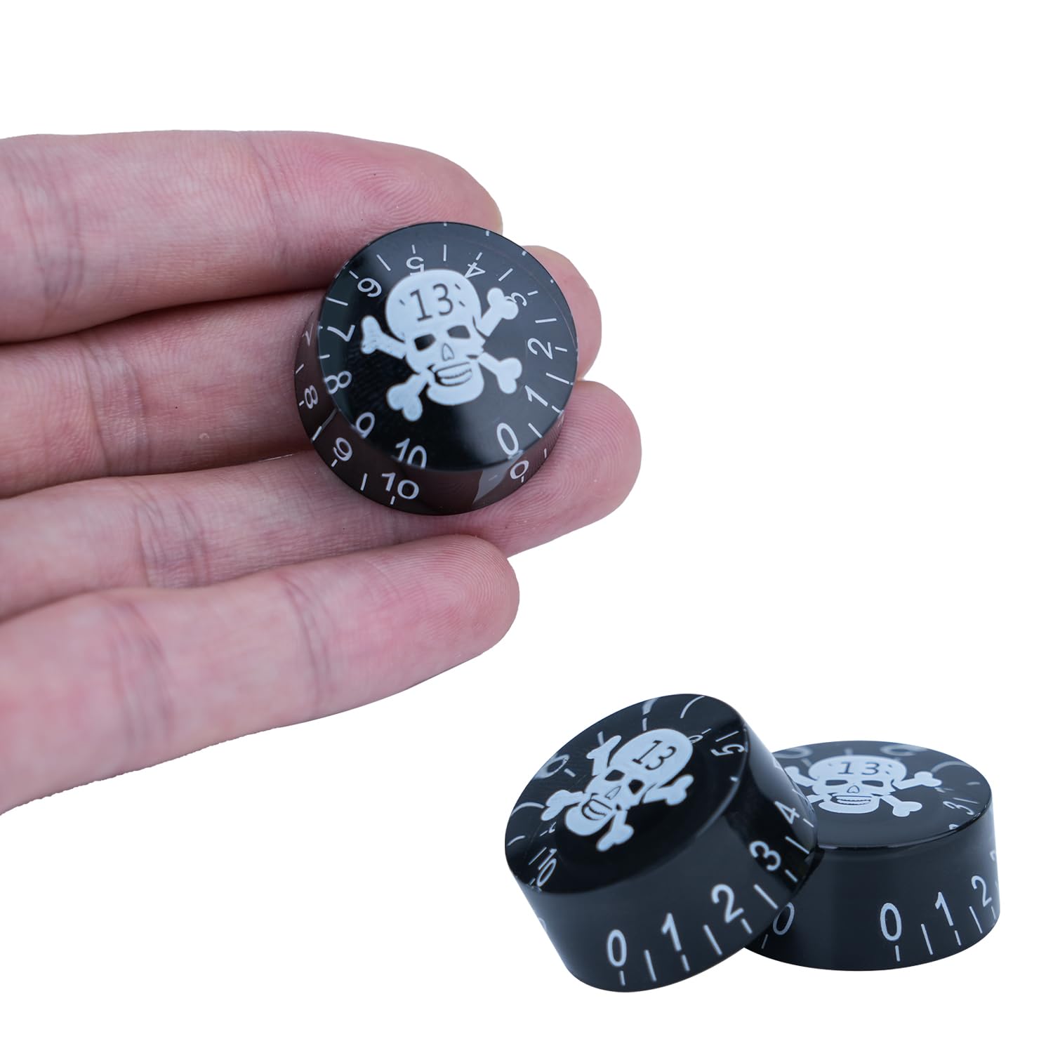 Xiyangjuan 4Pcs Skull Guitar Knobs Black White Cartoon Top Hat Speed Volume Tone Control Knobs For Lp Style Electric Guitar Repl