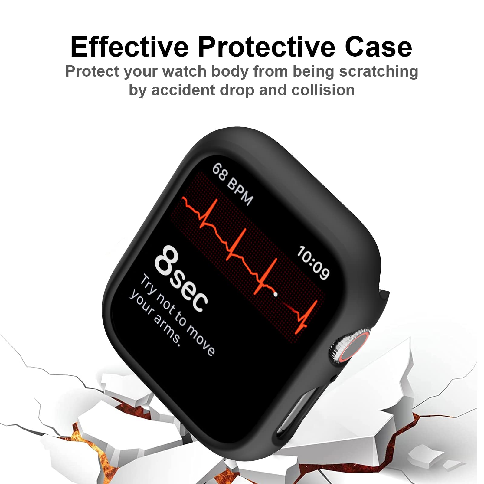 Haojavo 5 Pack Case With Tempered Glass Screen Protector For Apple Watch Series 9 8 7 45Mm, Pc Hard Ultra Thin Slim Fit Scratch