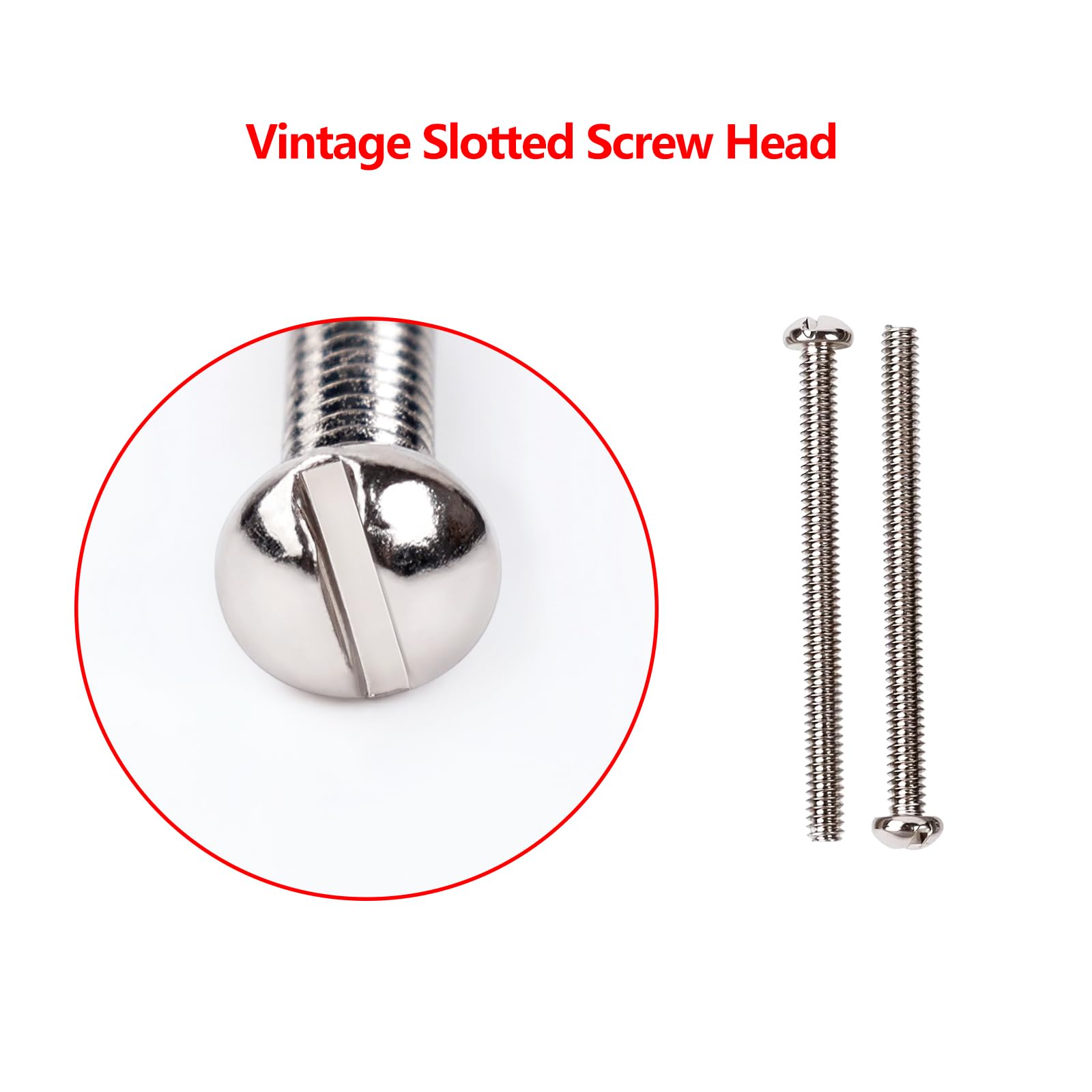 Banworks Usa/Imperial Thread Guitar Humbucker Pickup Screws Vintage Slotted-Head Humbucker Pickup Height Screws With Springs For