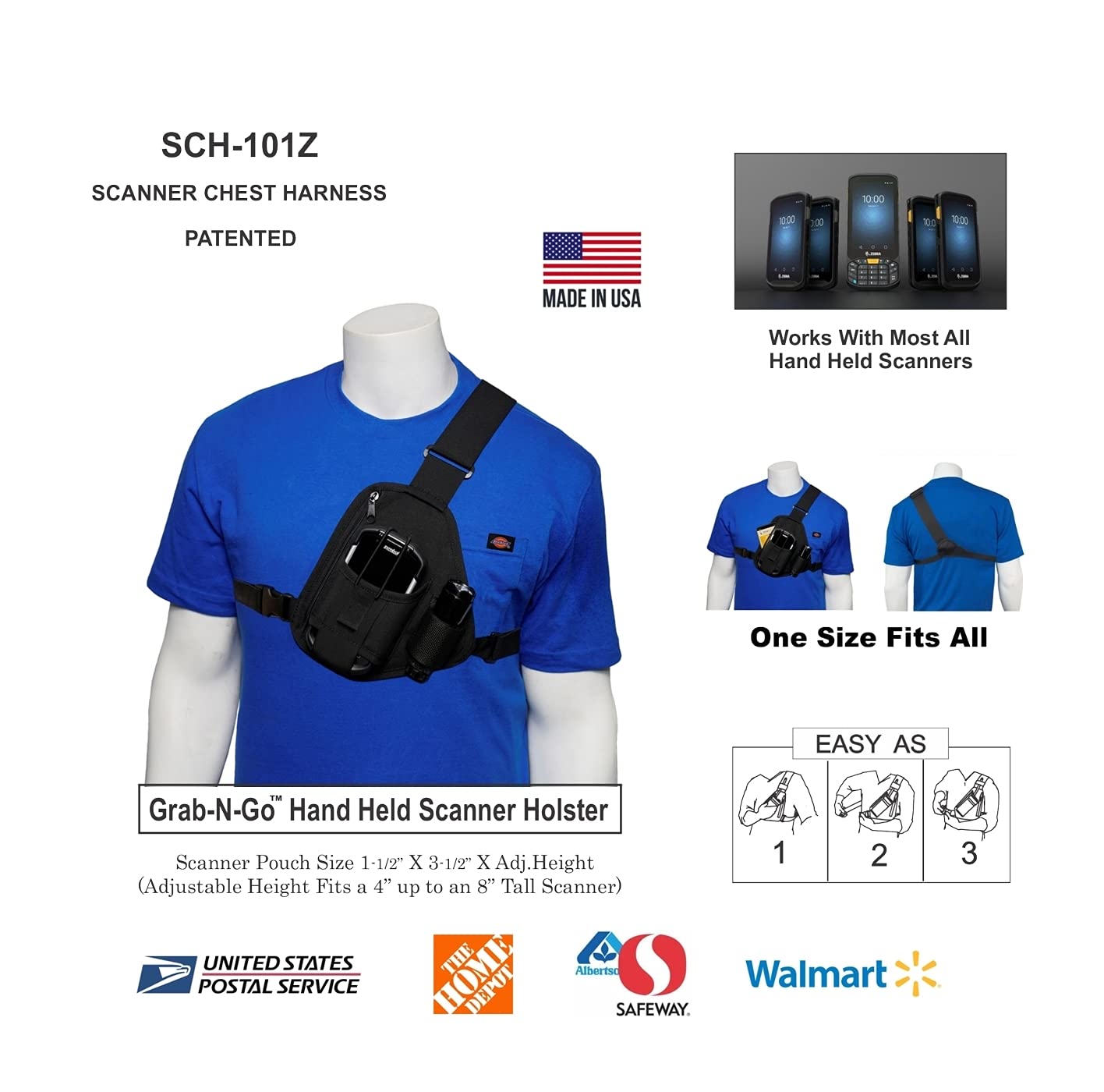 Holsterguy Sch 101Z Universal Barcode Scanner Chest Harness