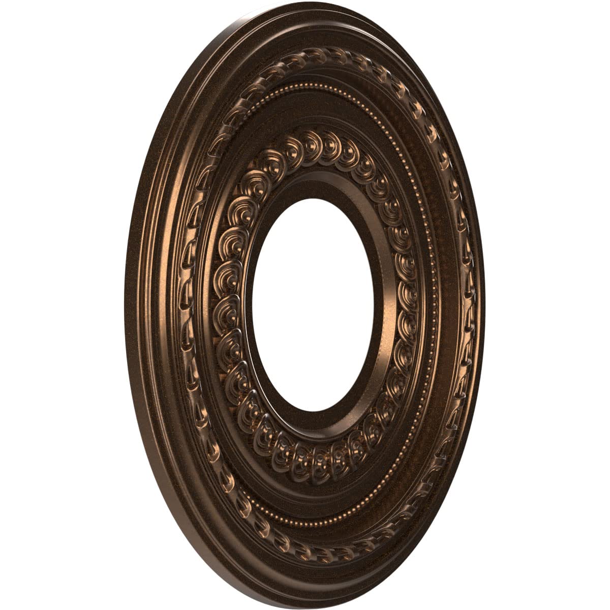 Ekena Millwork Cmp10Cocab Cole Thermoformed Pvc Ceiling Medallion (Fits Canopies Up To 4 1/4), 10Od X 3 1/2Id X 3/4P, Metallic A