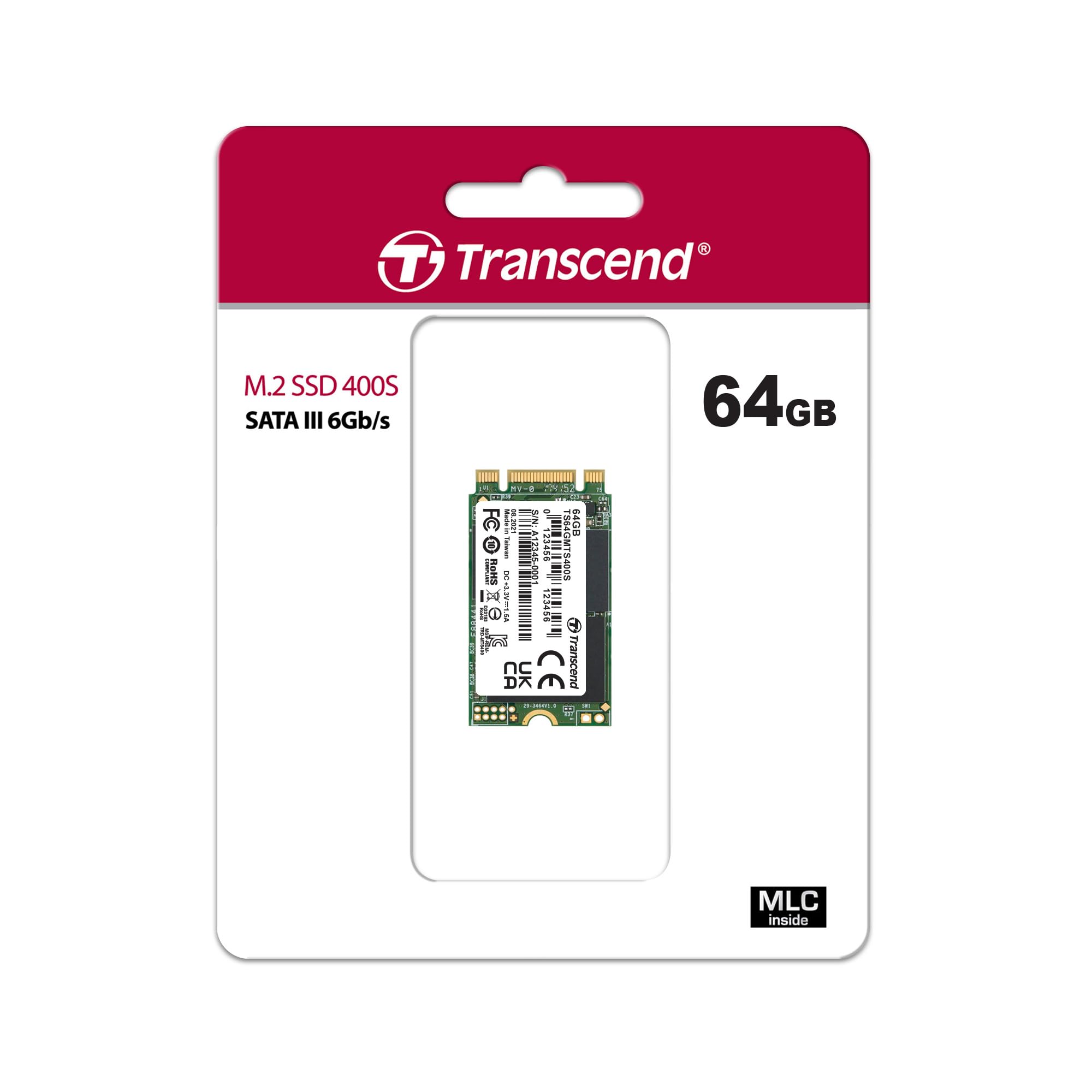 Transcend Ts64Gmts400S 64Gb M.2 Sataiii 42Mm 400S Internal Solid State Drive