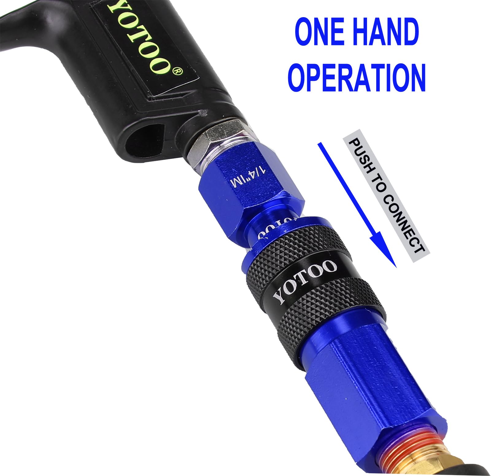 Yotoo Universal Air Coupler And Industrial Plug Kit, 29 Pcs Durable Aluminum Quick Connect Air Hose Fittings, Lightweight For Ai