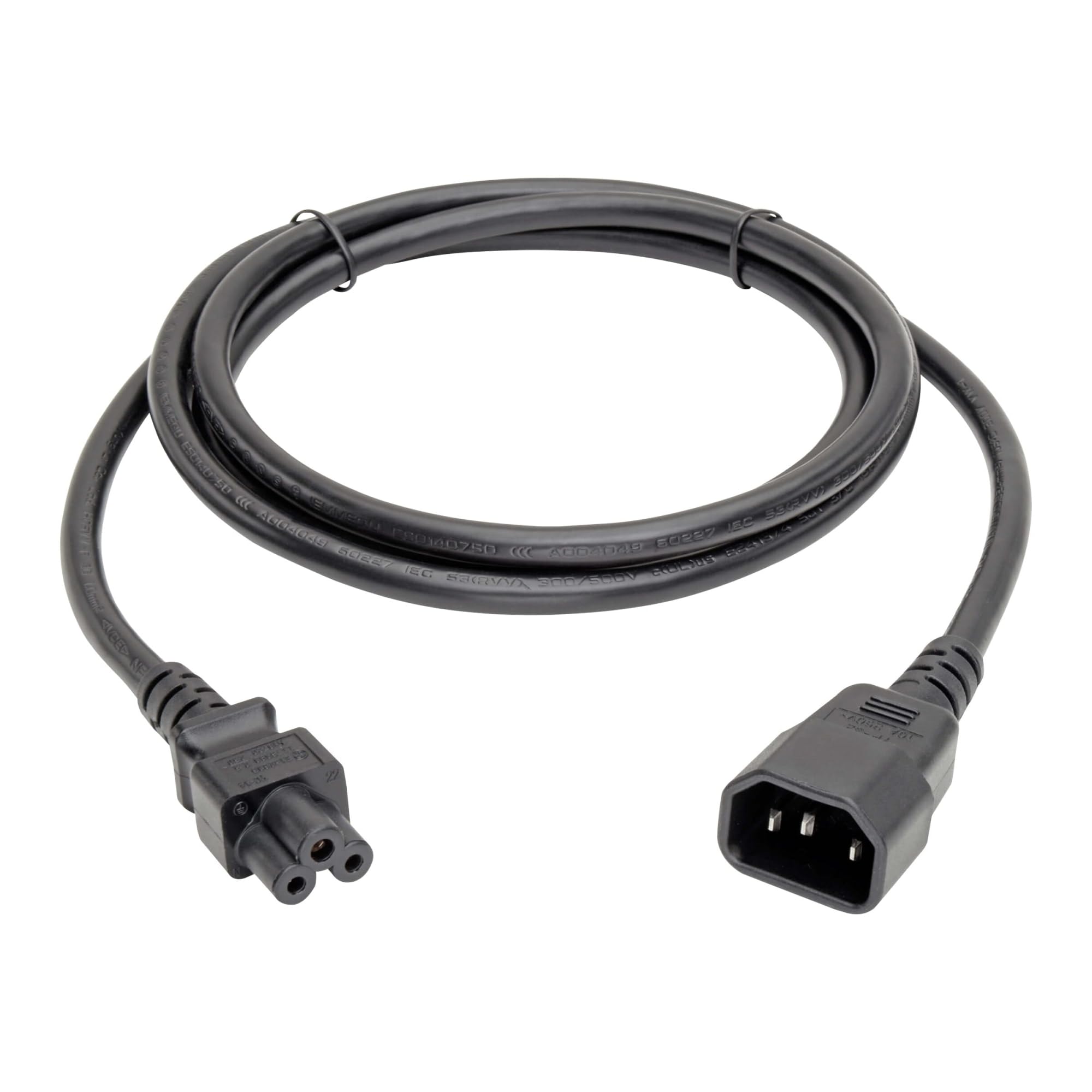 Tripp Lite Standard Laptop Power Adapter Cord 2.5A, 18AWG (IEC-320-C14 to IEC-320-C5) 6-in.(P014-06N),Black