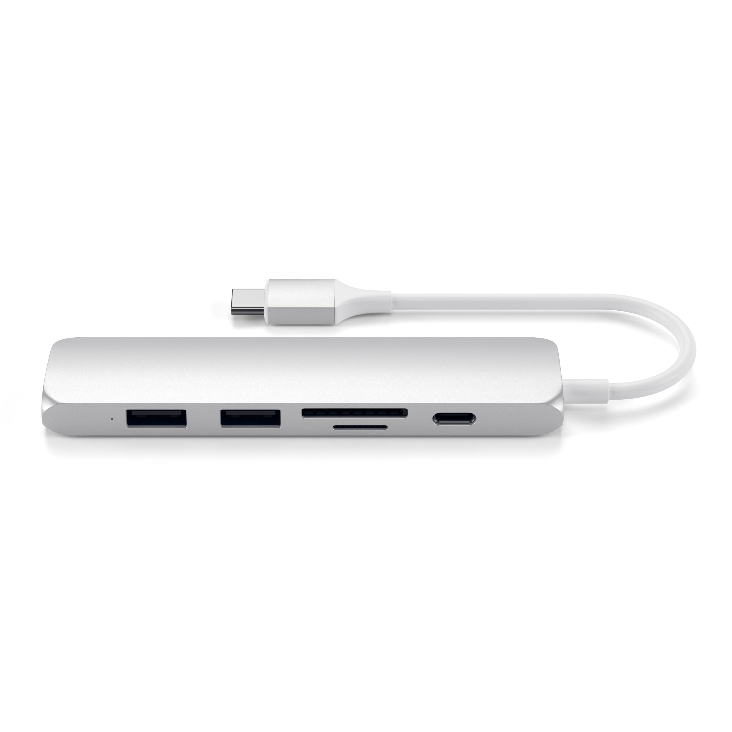 Satechi Usb C Hub Slim Multiport Adapter V2 With 60W Usb C Pd, 4K Hdmi (60Hz), Micro/Sd Card Readers, Usb 3.0, For Macbook Air/P