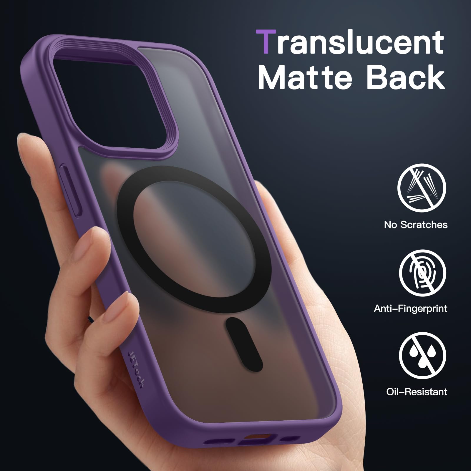 Jetech Magnetic Case For Iphone 14 Pro Max 6.7 Inch Compatible With Magsafe, Translucent Matte Back Slim Shockproof Phone Cover