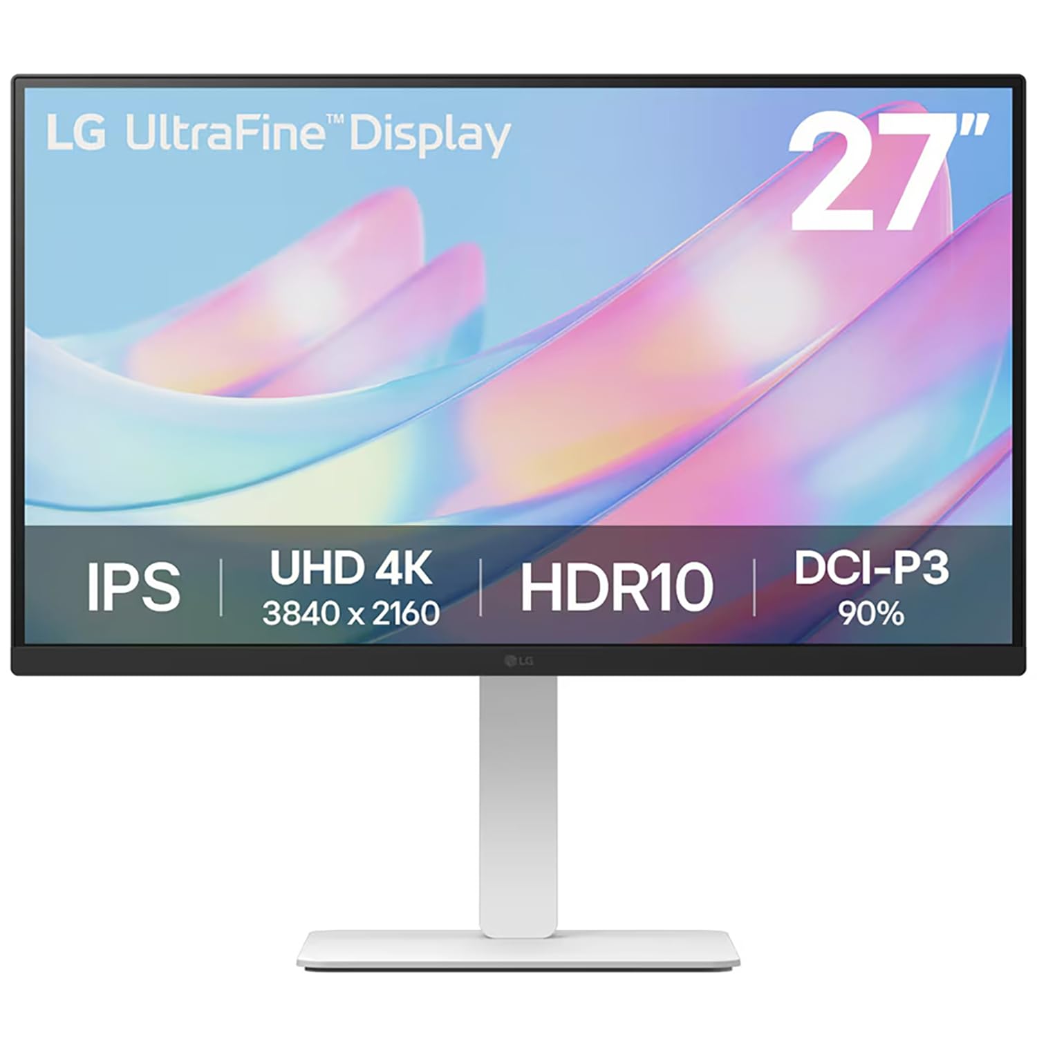LG 27US550-W 27 4K (3840x2160) UHD Ultrafine IPS Computer Monitor with HDR10, DCI-P3 90%, Adjustable Stand, 3-Side Borderless De