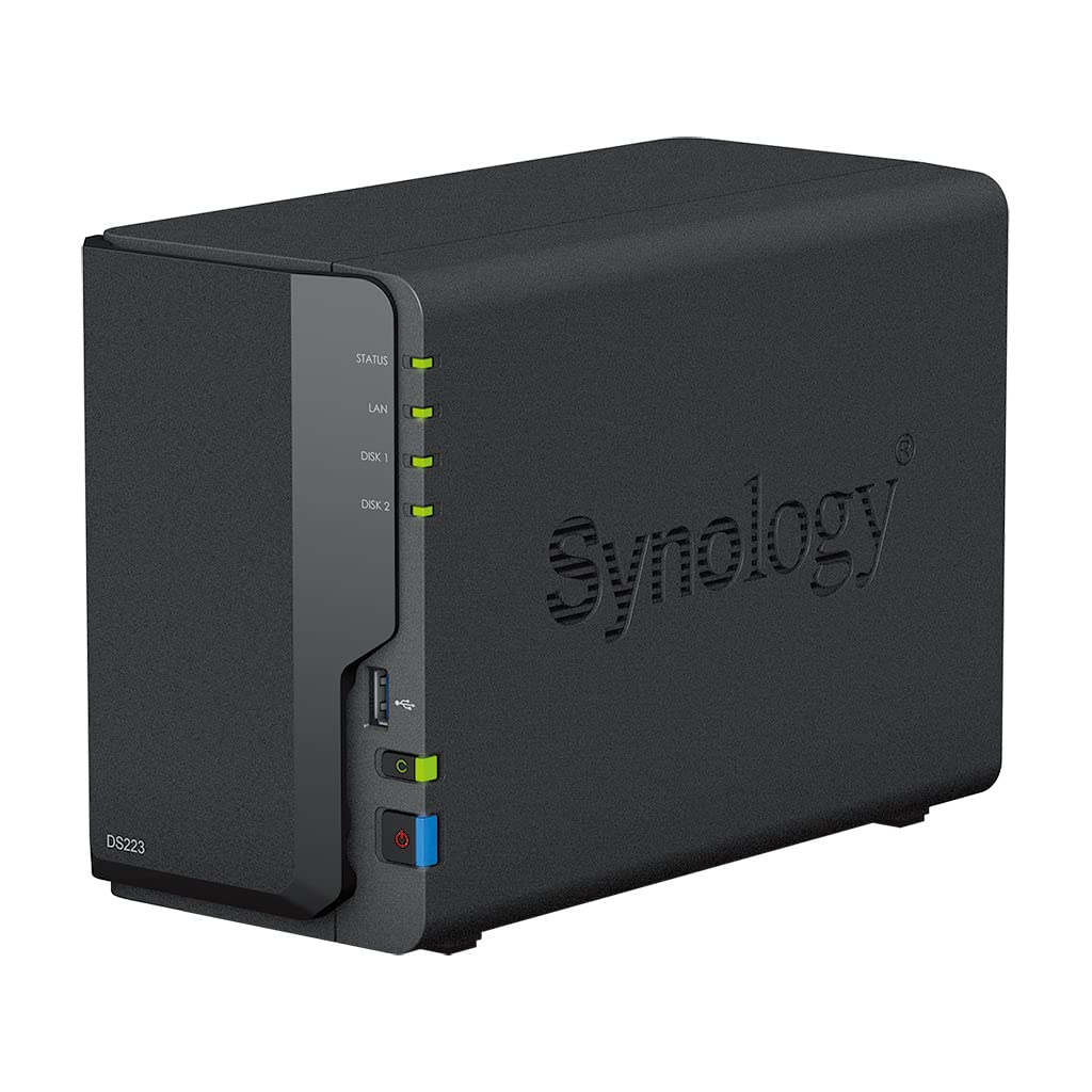 Synology Ds223 Diskstation Nas (Realtek Rtd1619B Quad-Core 2Gb Ram 1Xrj-45 1Gbe Lan-Port) 2-Bay With 2X 4Tb Seagate Ironwolf (To