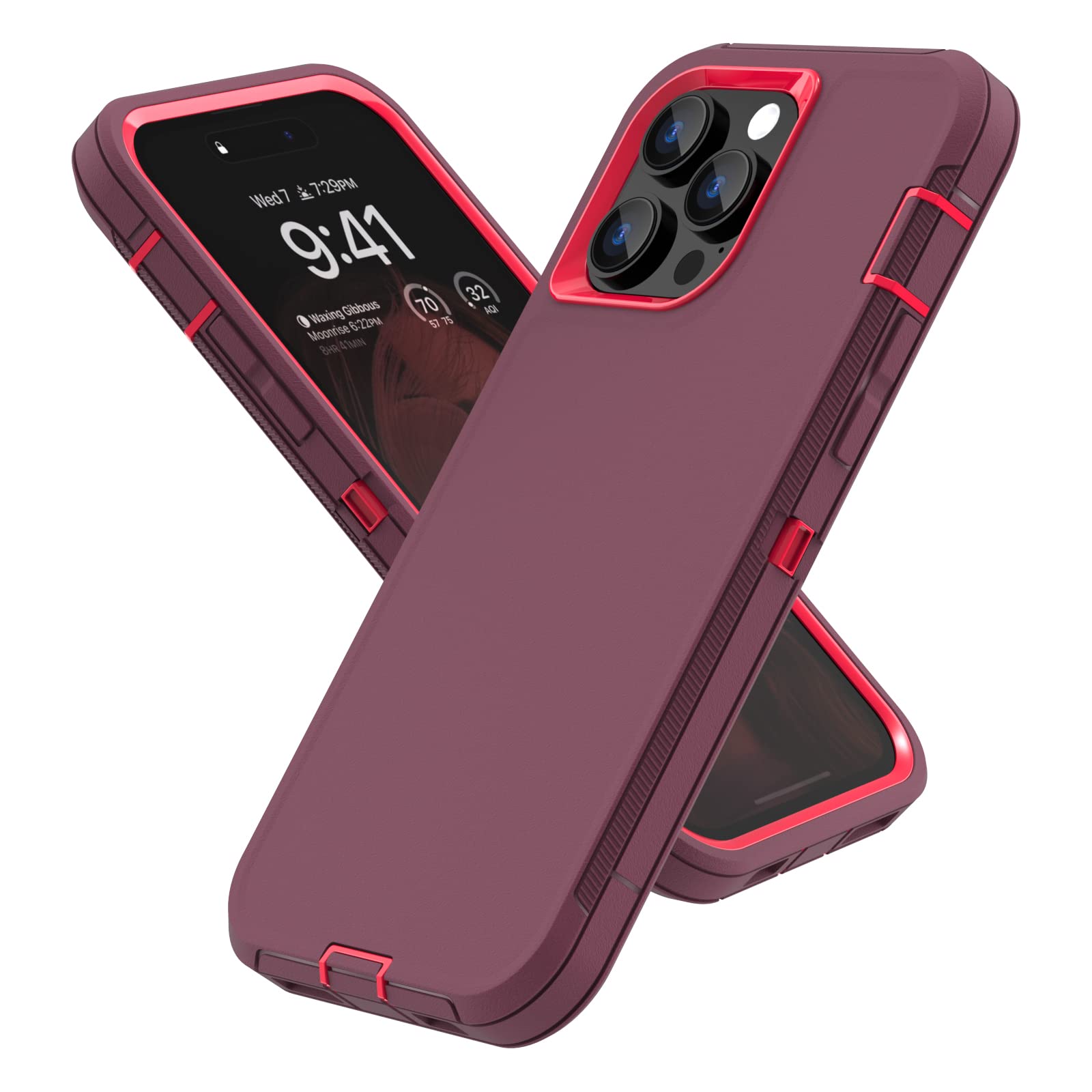 Sansunto Case for iPhone 14 Pro Max, Heavy Duty Defender Shockproof Protective Cover, Dual-Layer Rugged Bumper Phone Case, 6.7 i