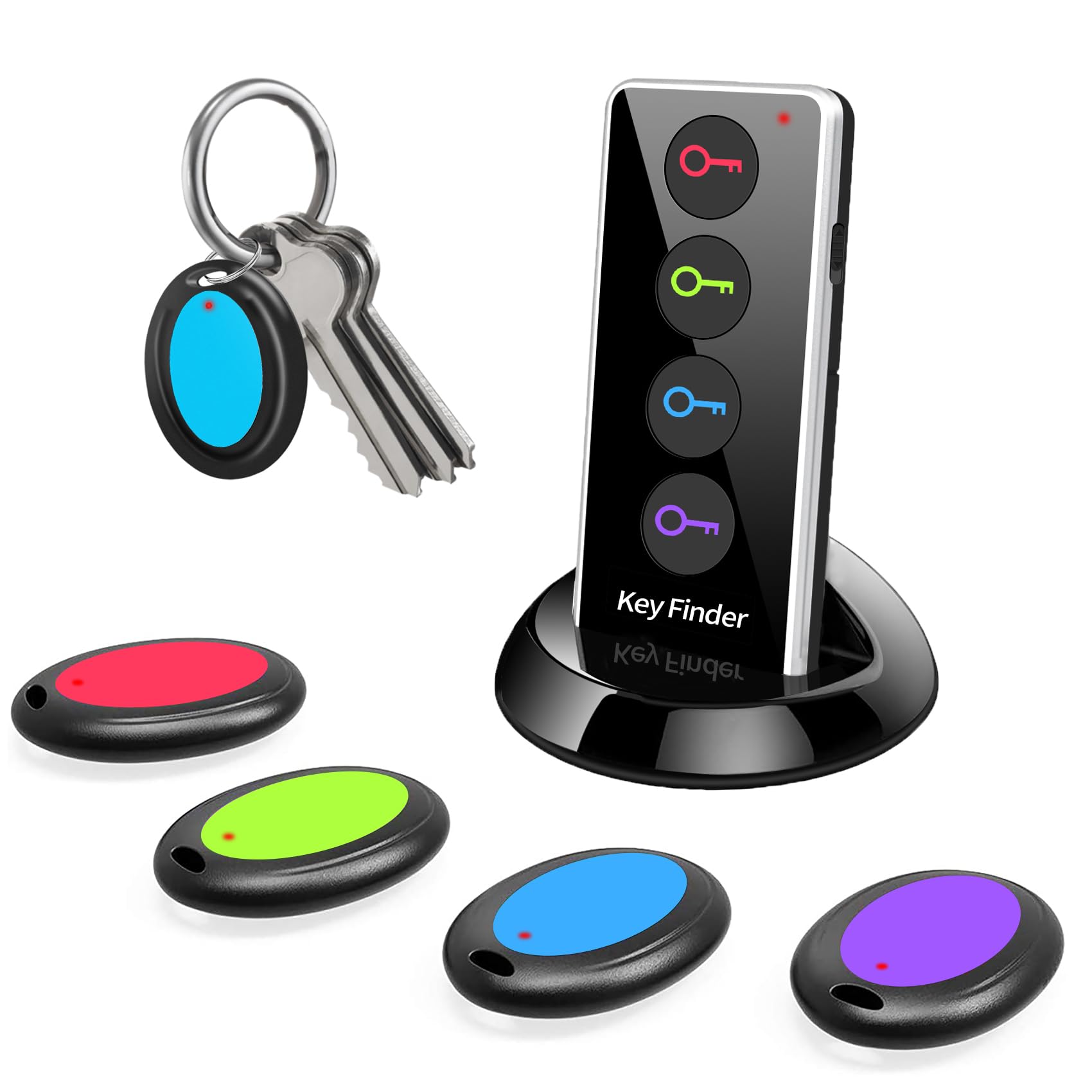Midlocater Key Finder,85Db+ Item Rf Locator Tags With 131Ft. Working Range,Key Tracker Remote Finder Locator With Sound For Find