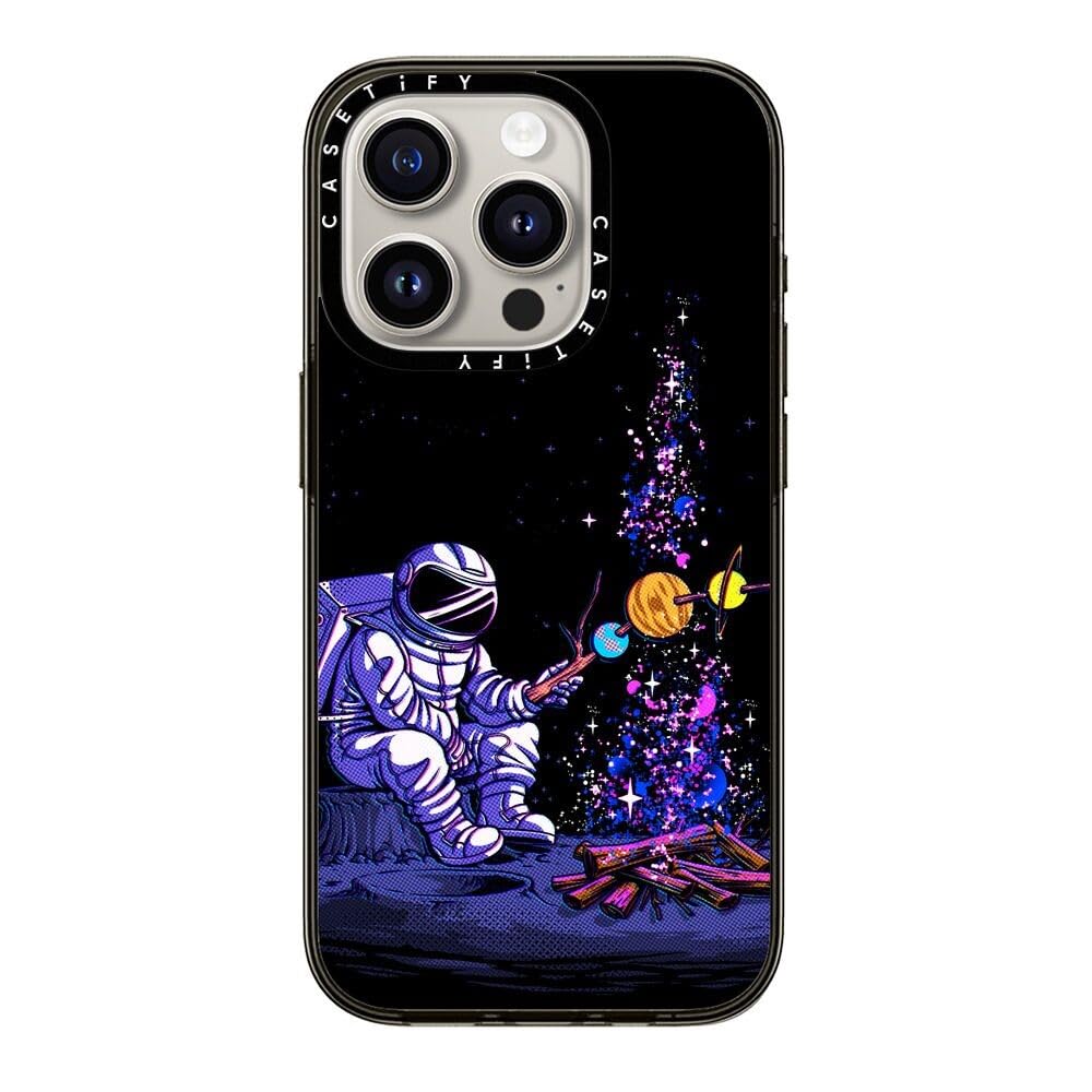 Casetify Compact Iphone 15 Pro Case [2X Military Grade Drop Tested / 4Ft Drop Protection]   Moon Camping   Clear Black